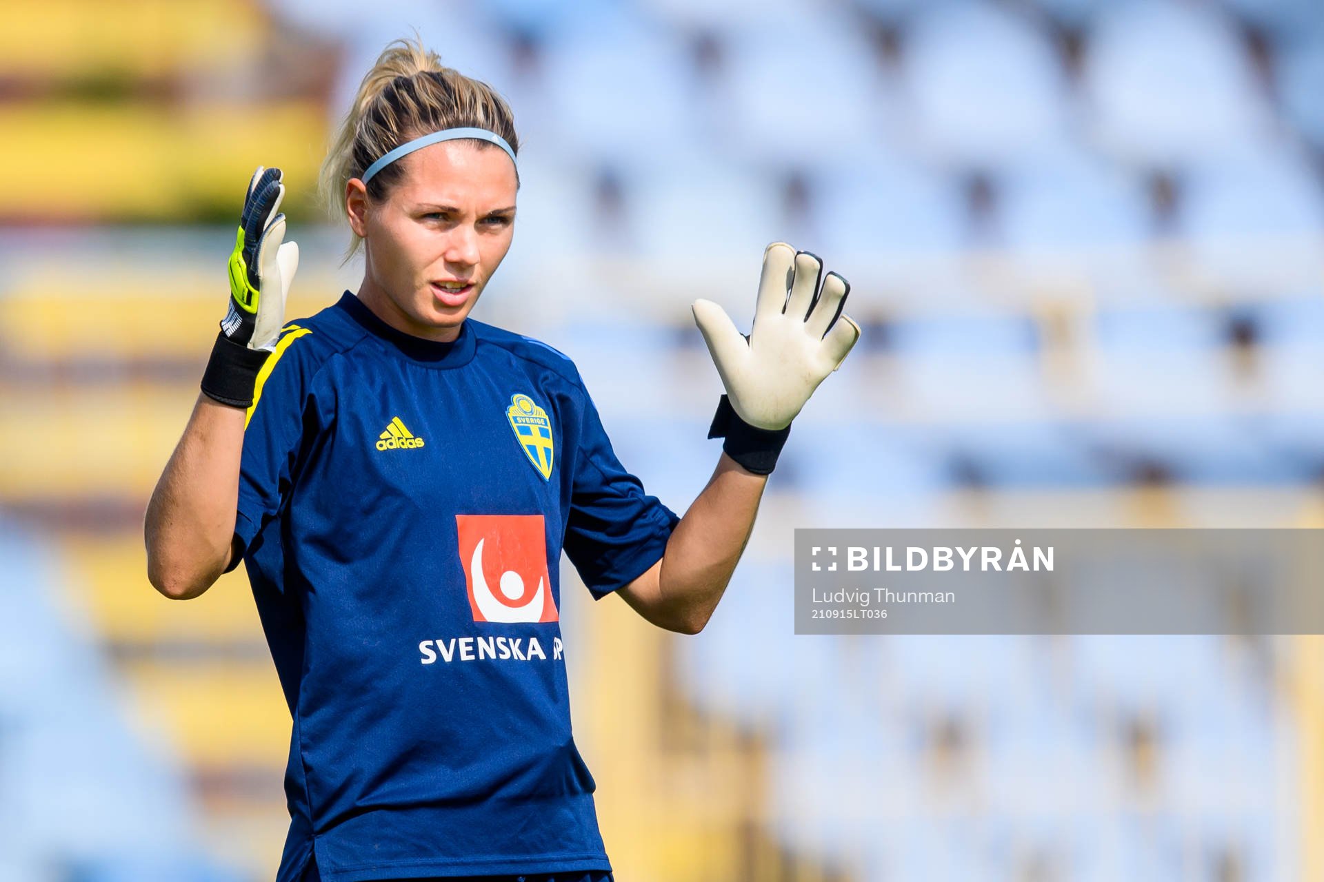 Goalkeeper Jennifer Falk of the Swedish women's national