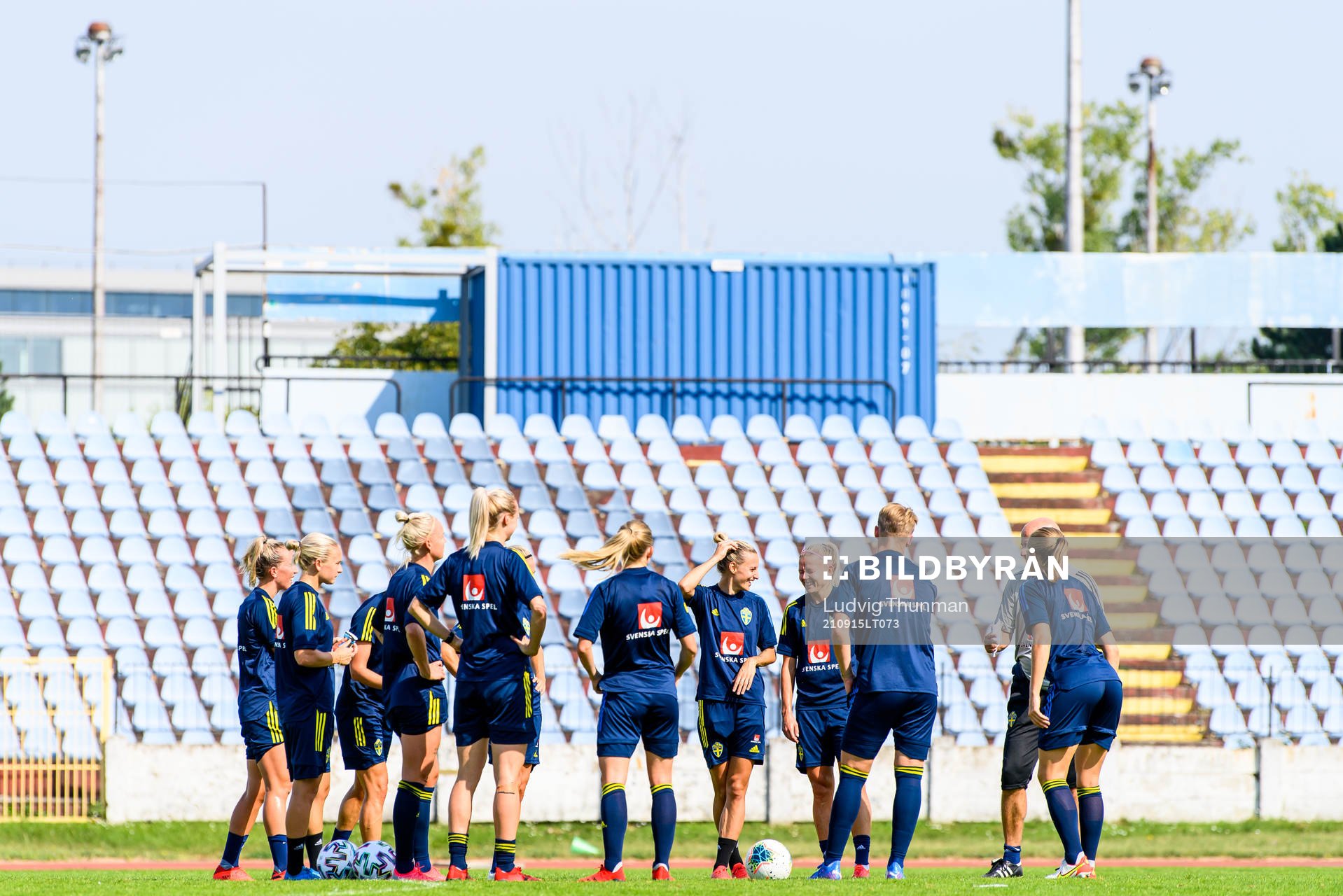 Players of the Swedish women's national football team gather