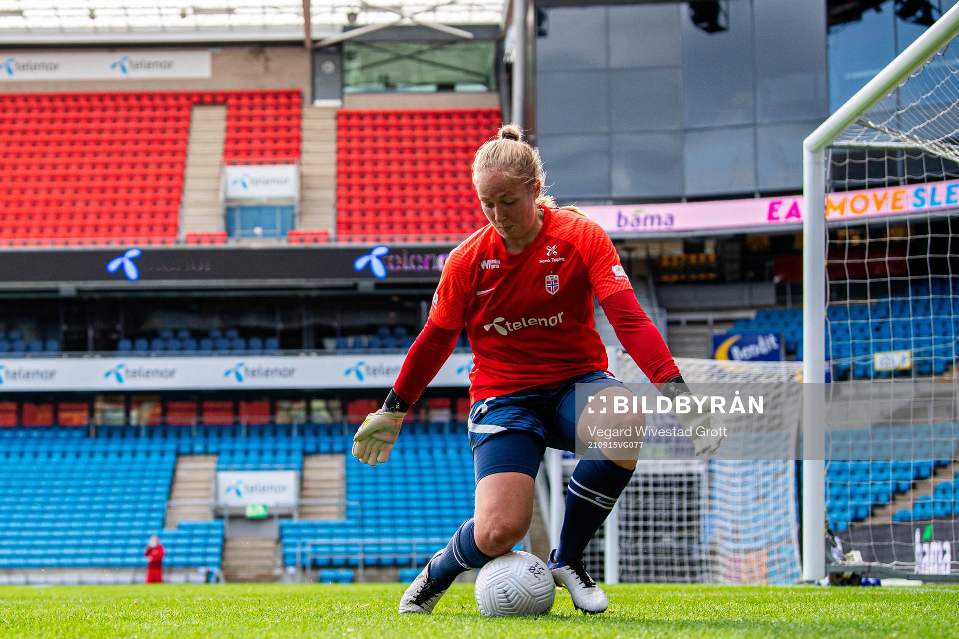 Goalkeeper Aurora Mikalsen of the Norwegian women's