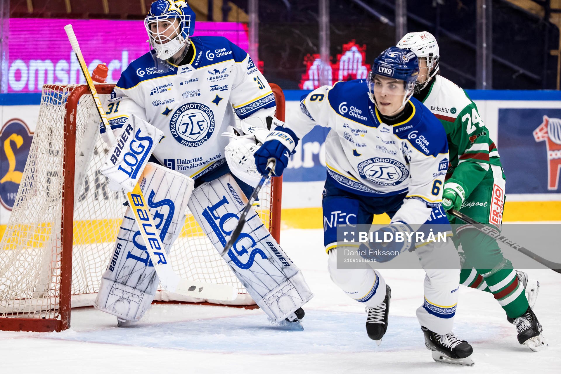 Leksands målvakt Kasimir Kaskisuo och Leksands Alexander