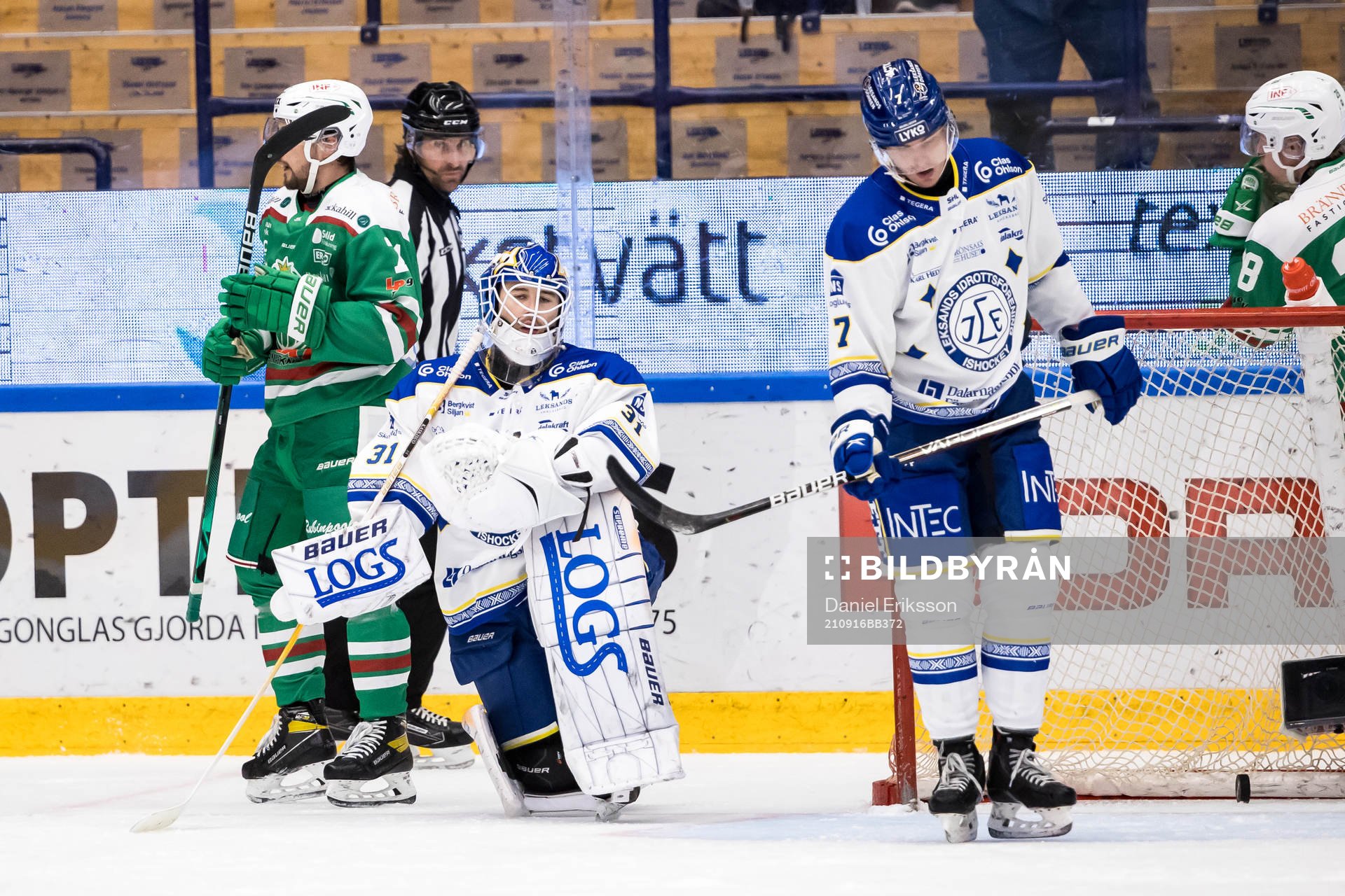 Leksands målvakt Kasimir Kaskisuo och Leksands Kevin