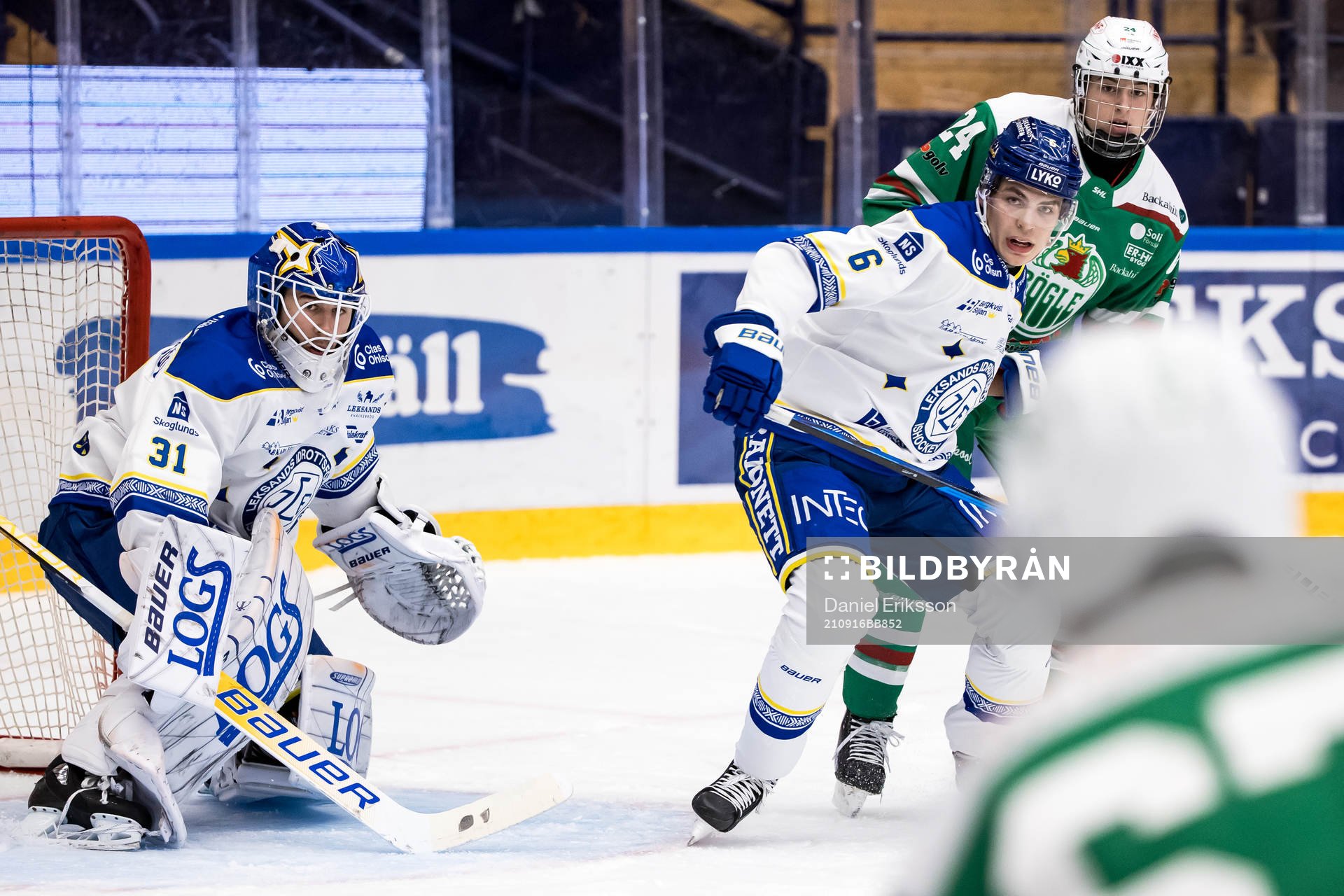 Leksands målvakt Kasimir Kaskisuo och Leksands Alexander