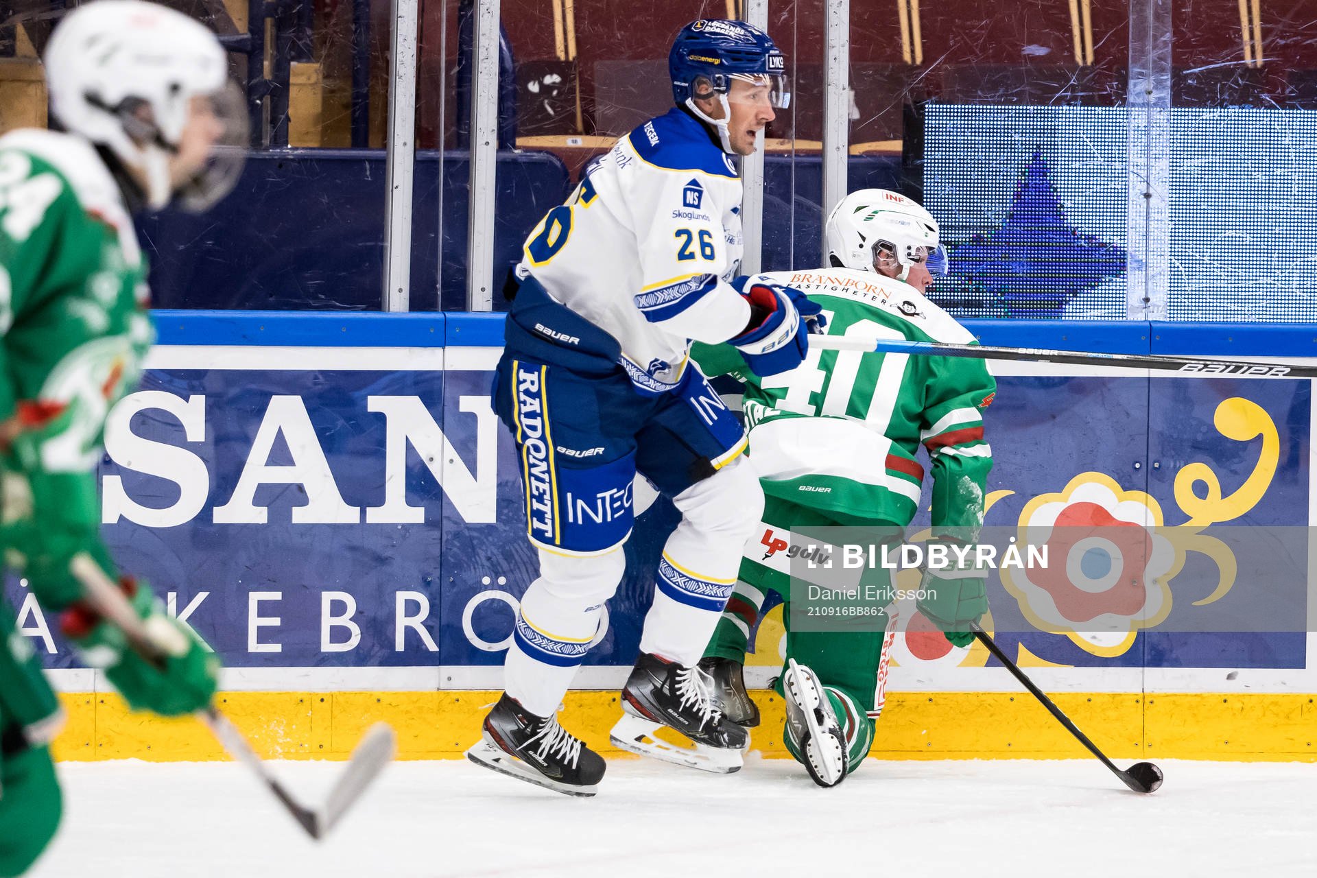 Leksands Patrik Norén och Rögles Oskar Stål Lyrenäs