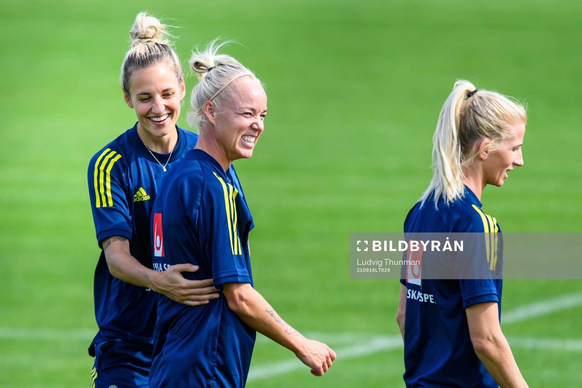 Nathalie Björn and Caroline Seger of the Swedish women's