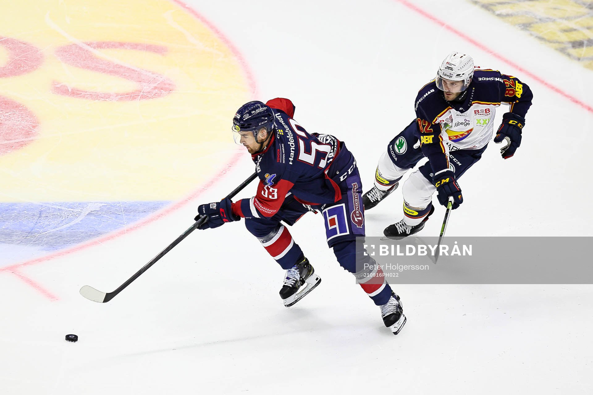 Linköpings Eddie Larsson och Djurgårdens Paul Carey