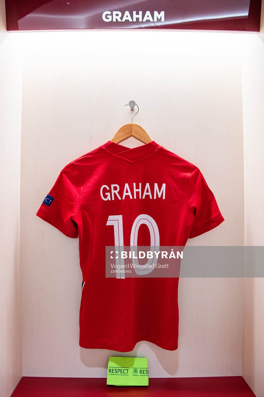 The kit of Caroline Graham Hansen of Norway in the dressing