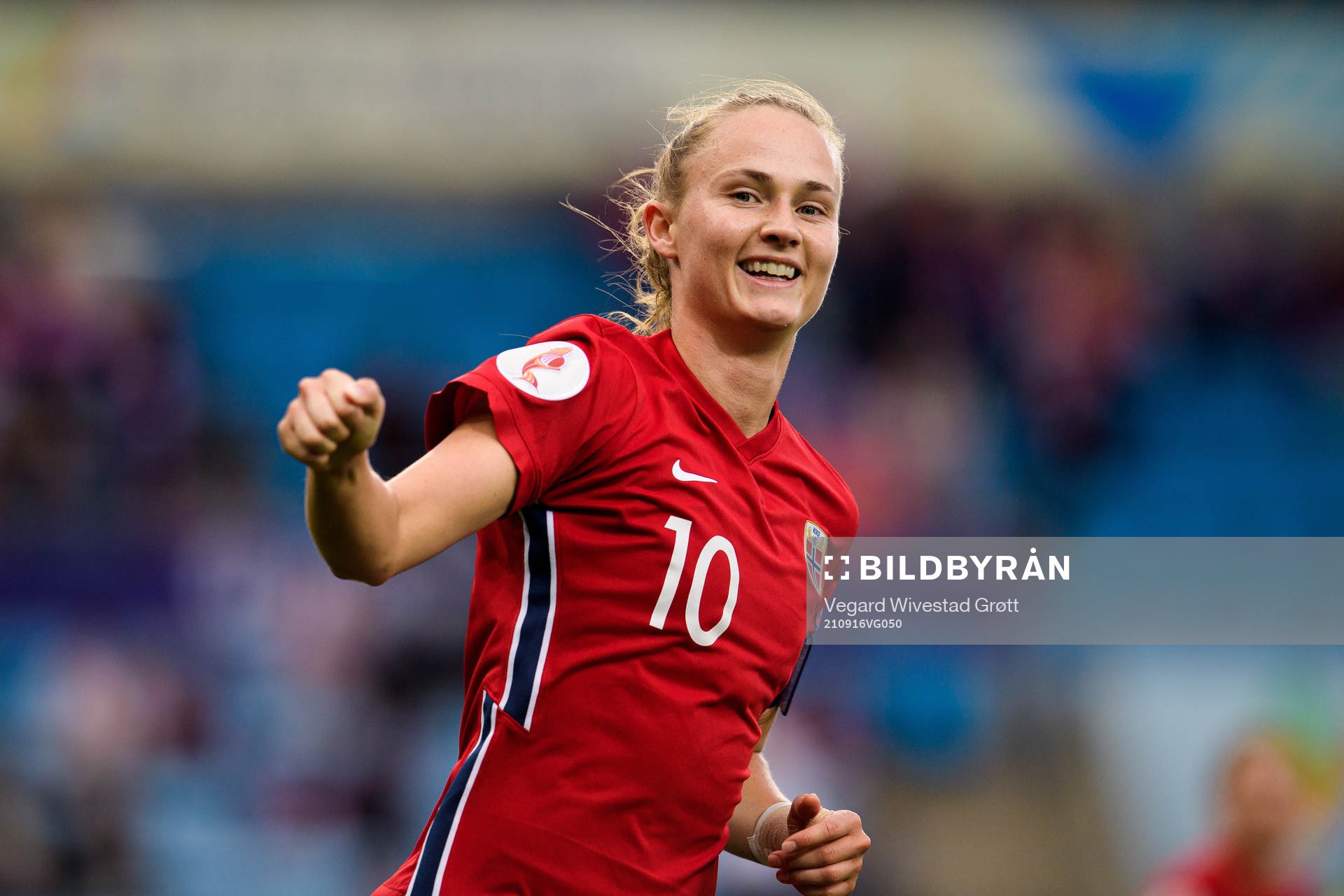 Caroline Graham Hansen of Norway celebrates