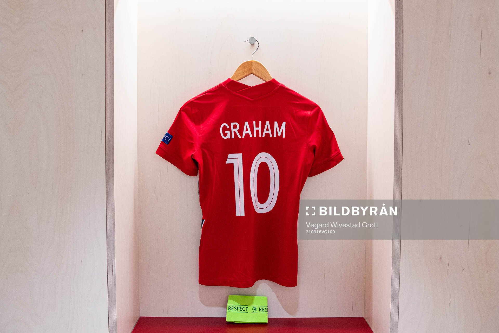 The kit of Caroline Graham Hansen of Norway in the dressing