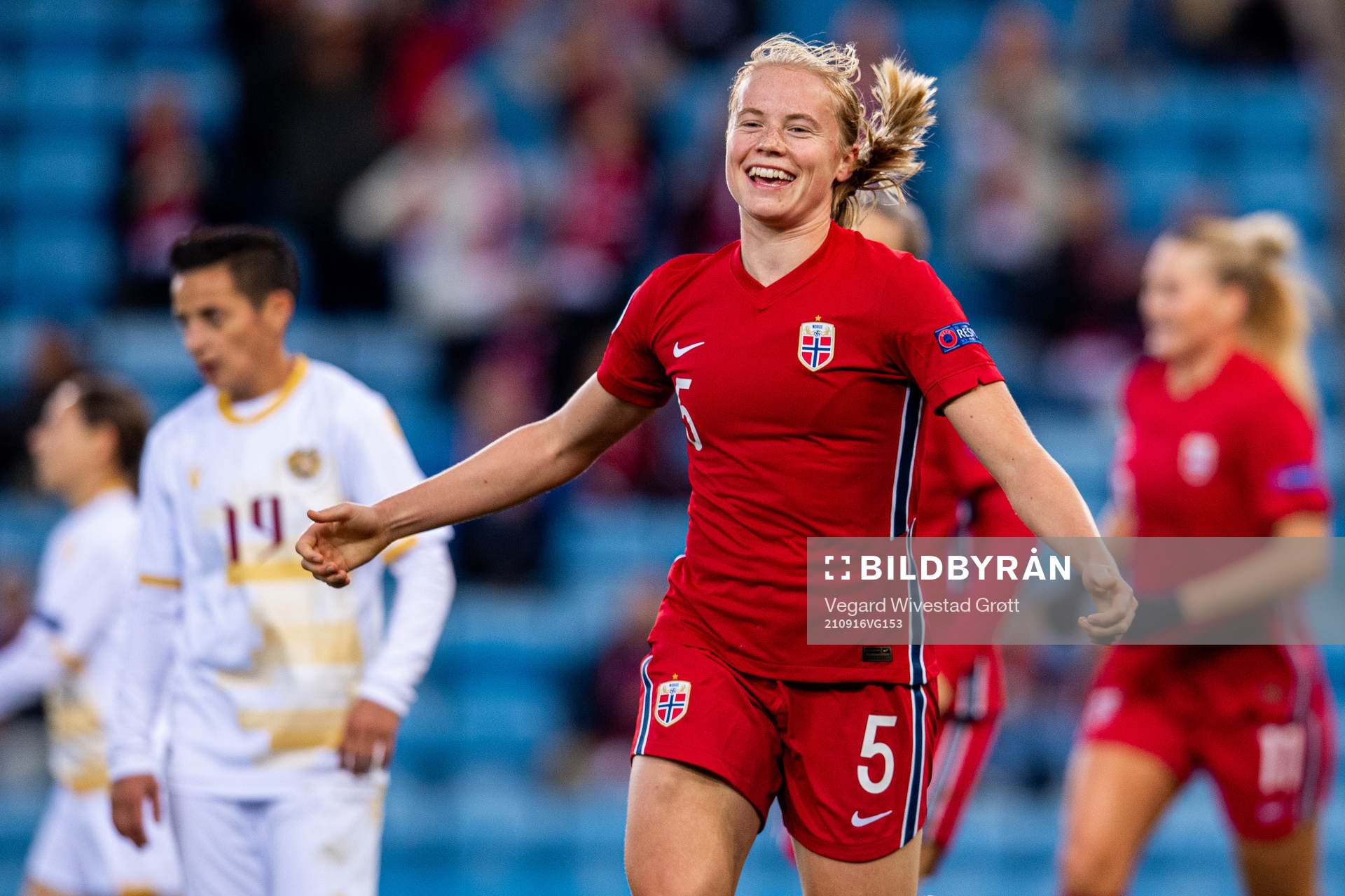 Julie Blakstad of Norway celebrates