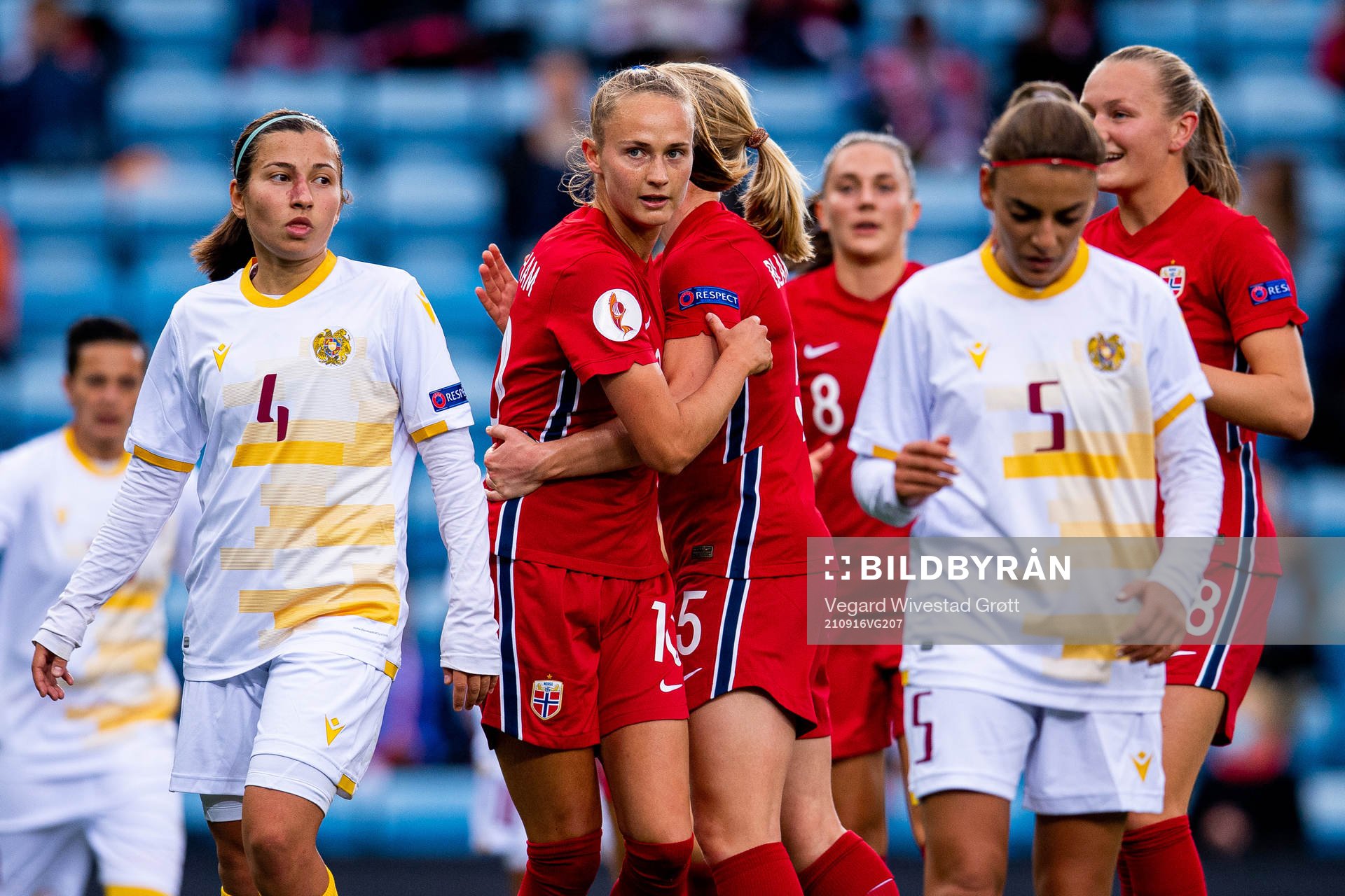Caroline Graham Hansen of Norway celebrates
