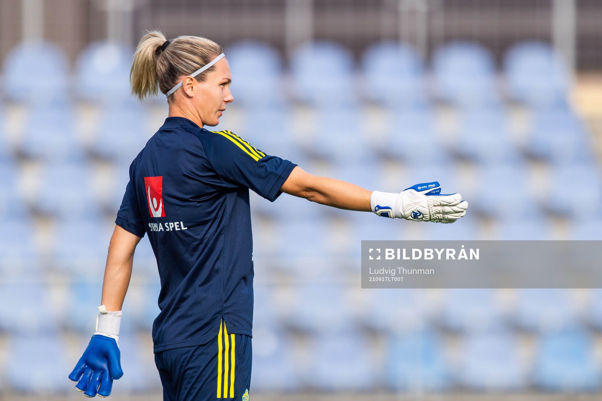 Goalkeeper Jennifer Falk of Sweden