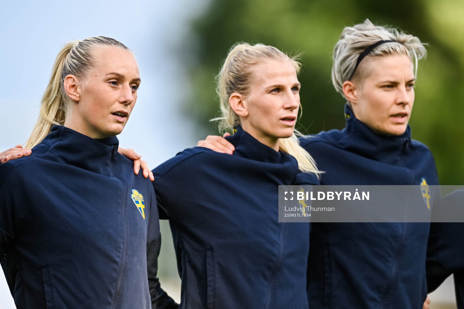 Stina Blackstenius, Sofia Jakobsson and Lina Hurtig of