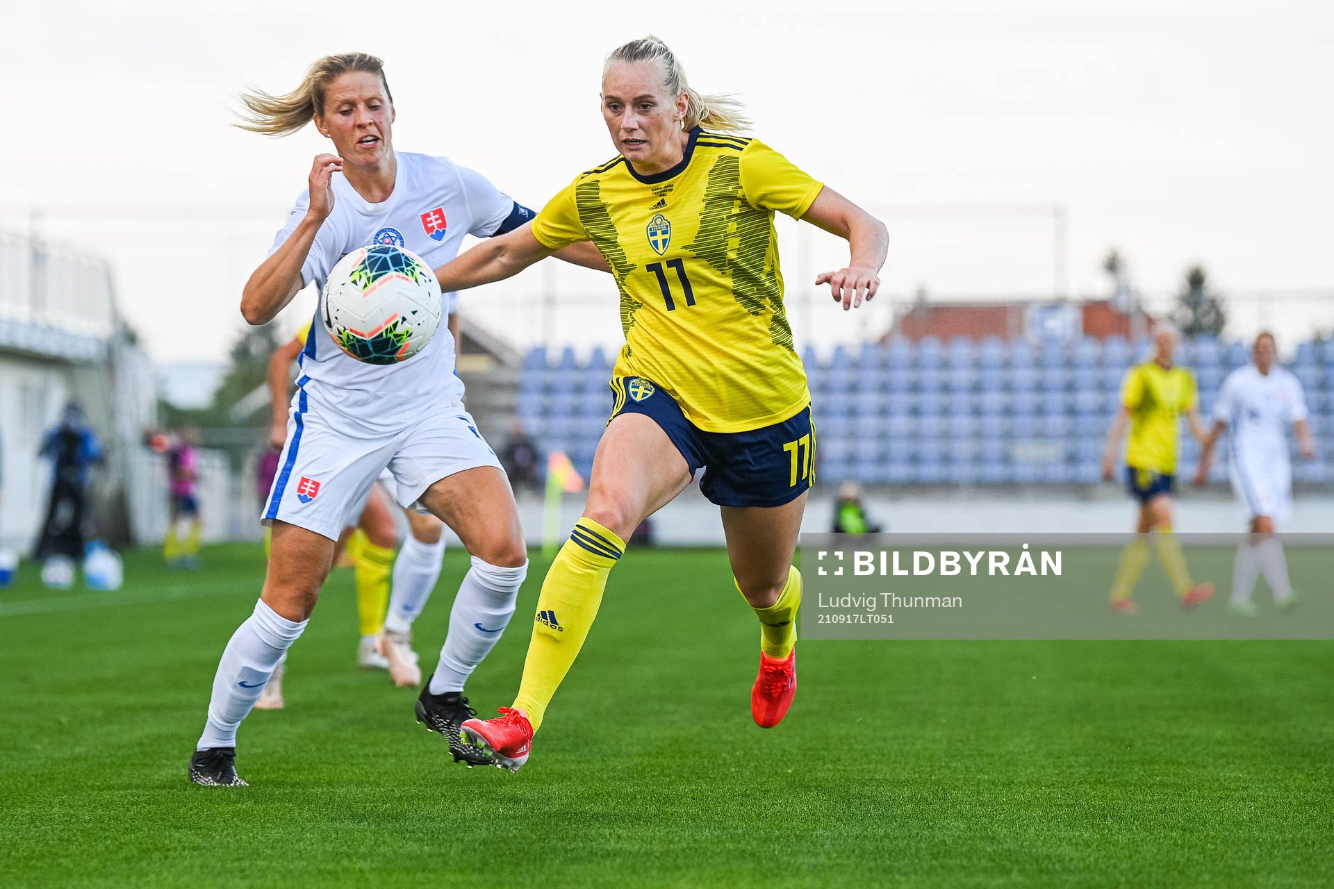 Jana Vojtekova of Slovakia and Stina Blackstenius of Sweden
