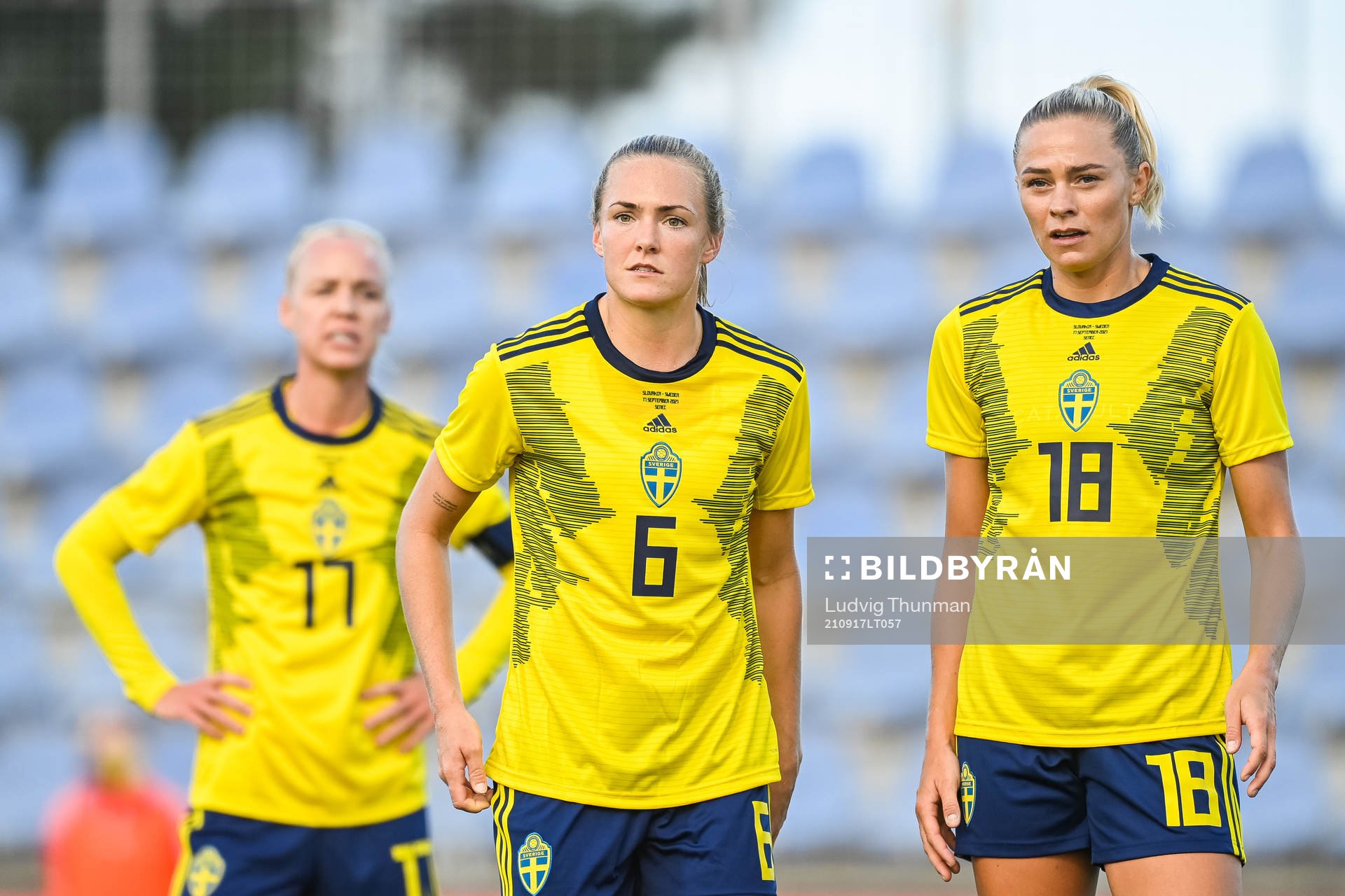 Caroline Seger, Magdalena Eriksson and Fridolina Rolfö of