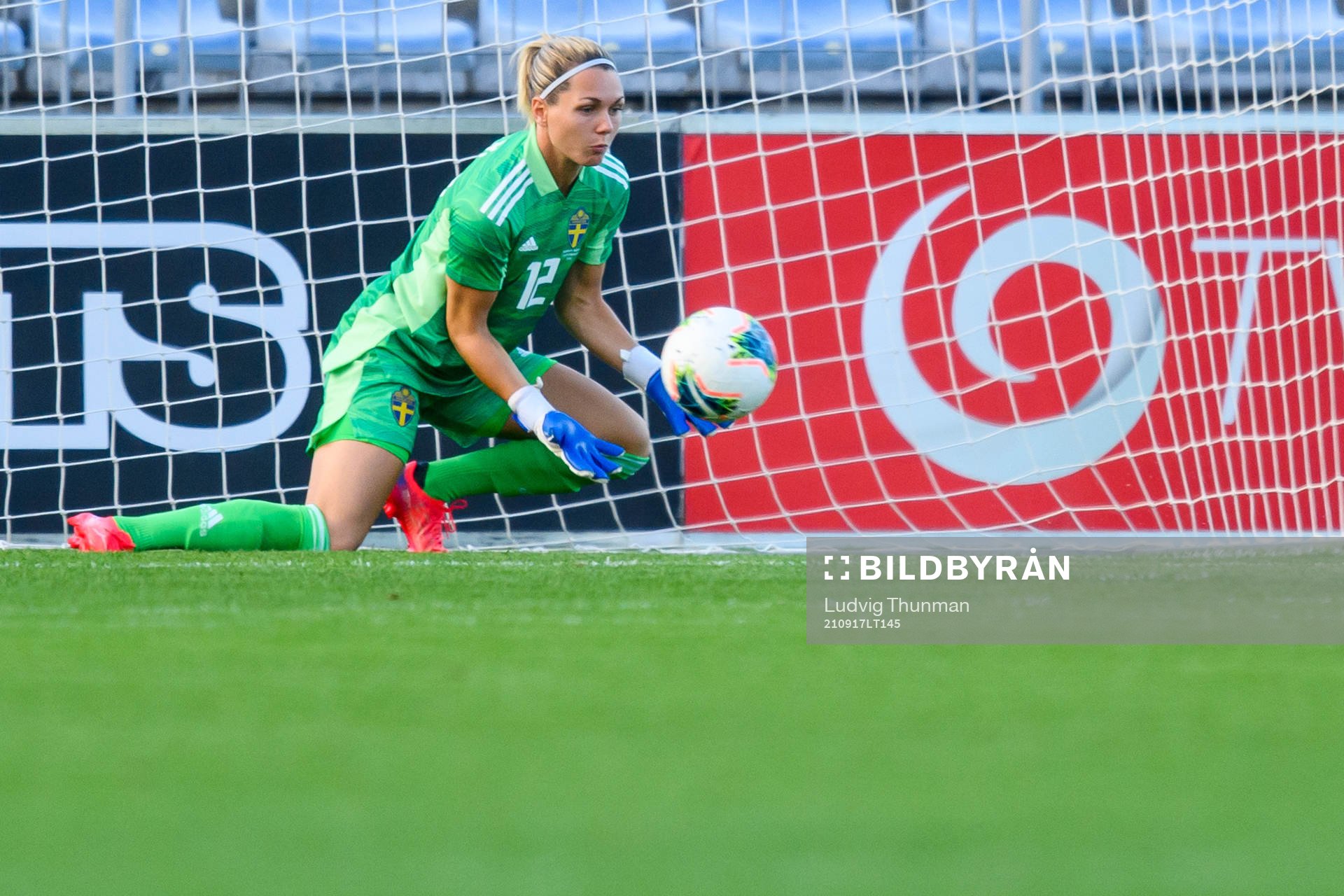 Goalkeeper Jennifer Falk of Sweden