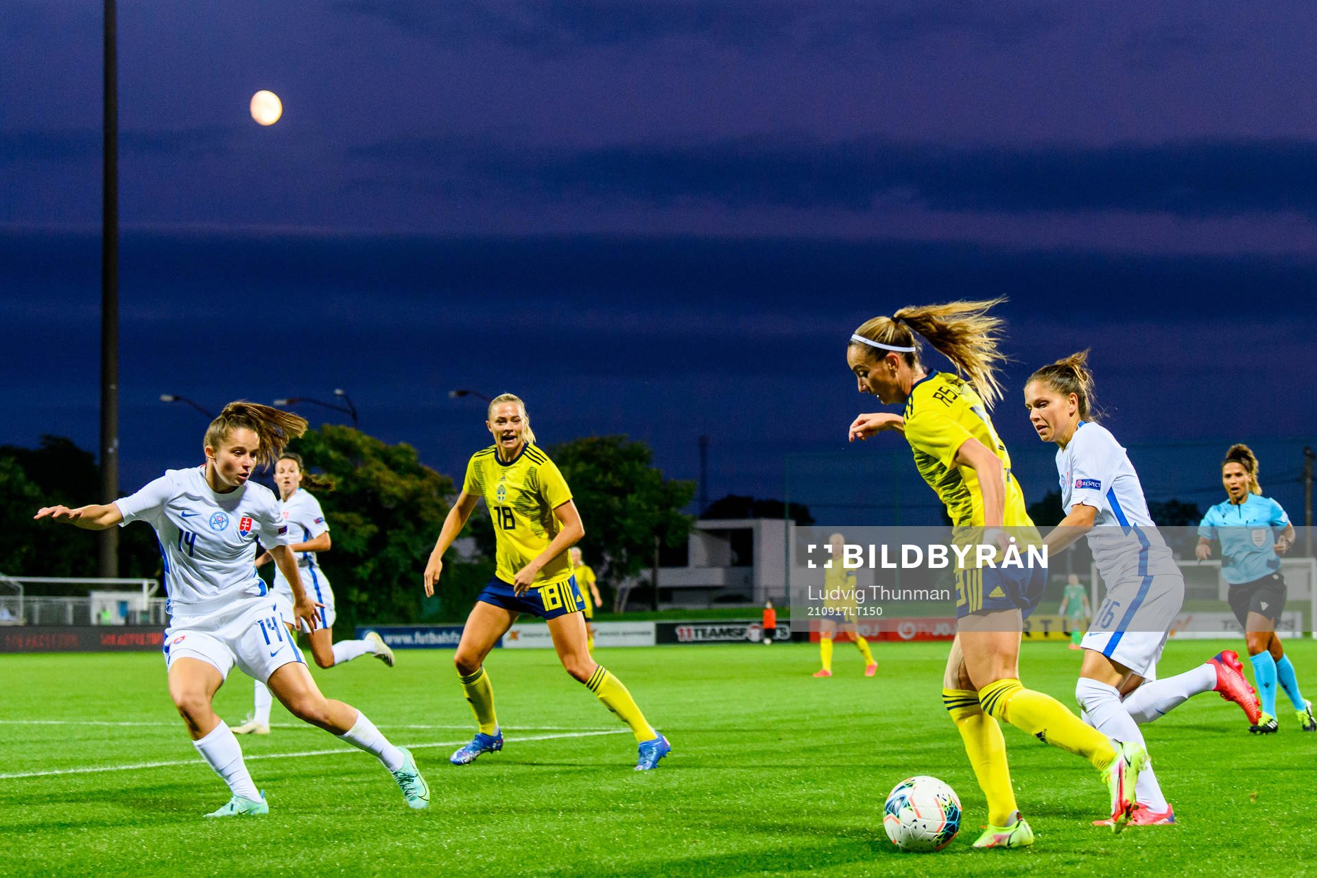Kosovare Asllani and Fridolina Rolfö of Sweden is looked
