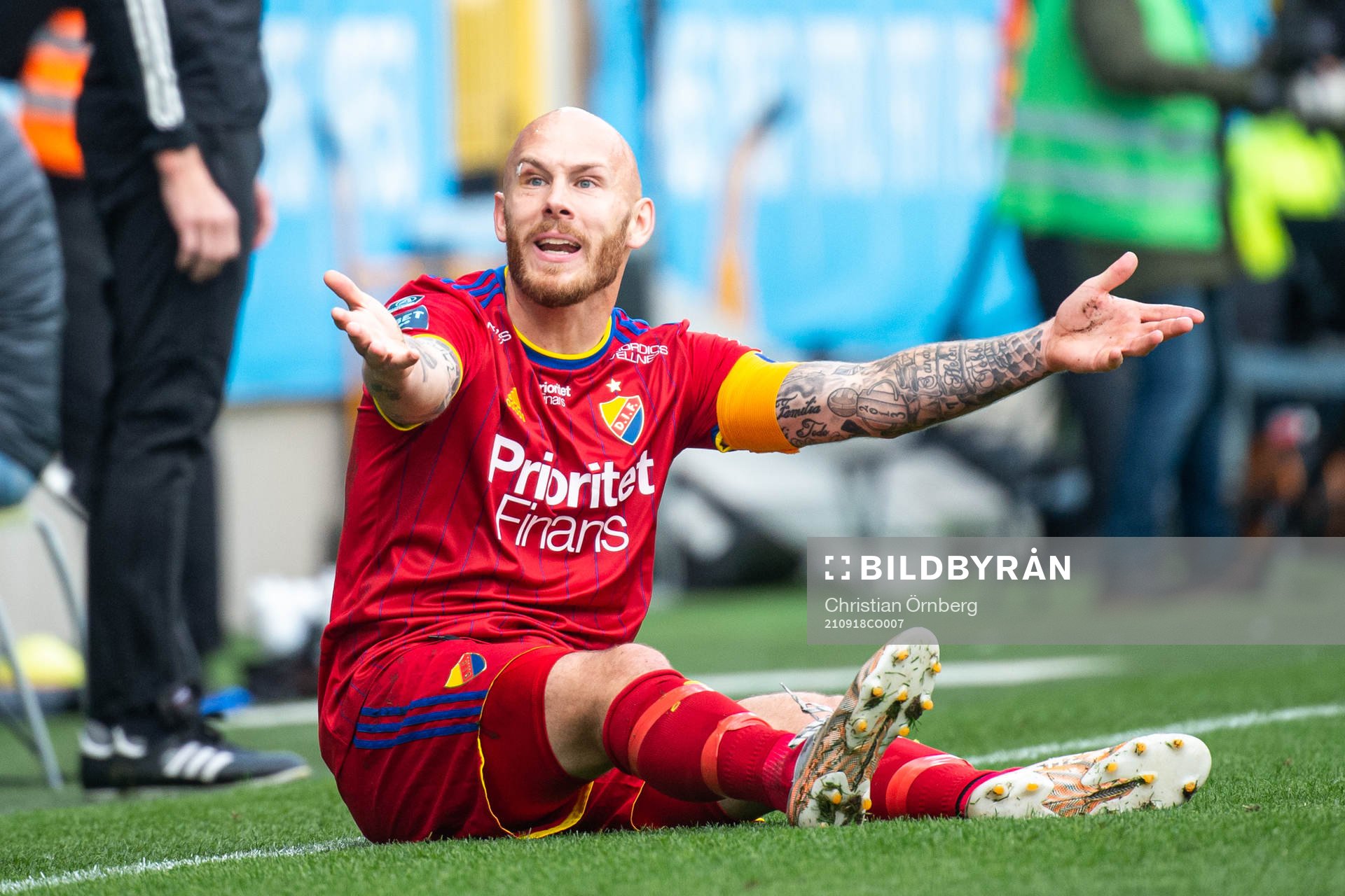 Djurgårdens Magnus Eriksson reagerar