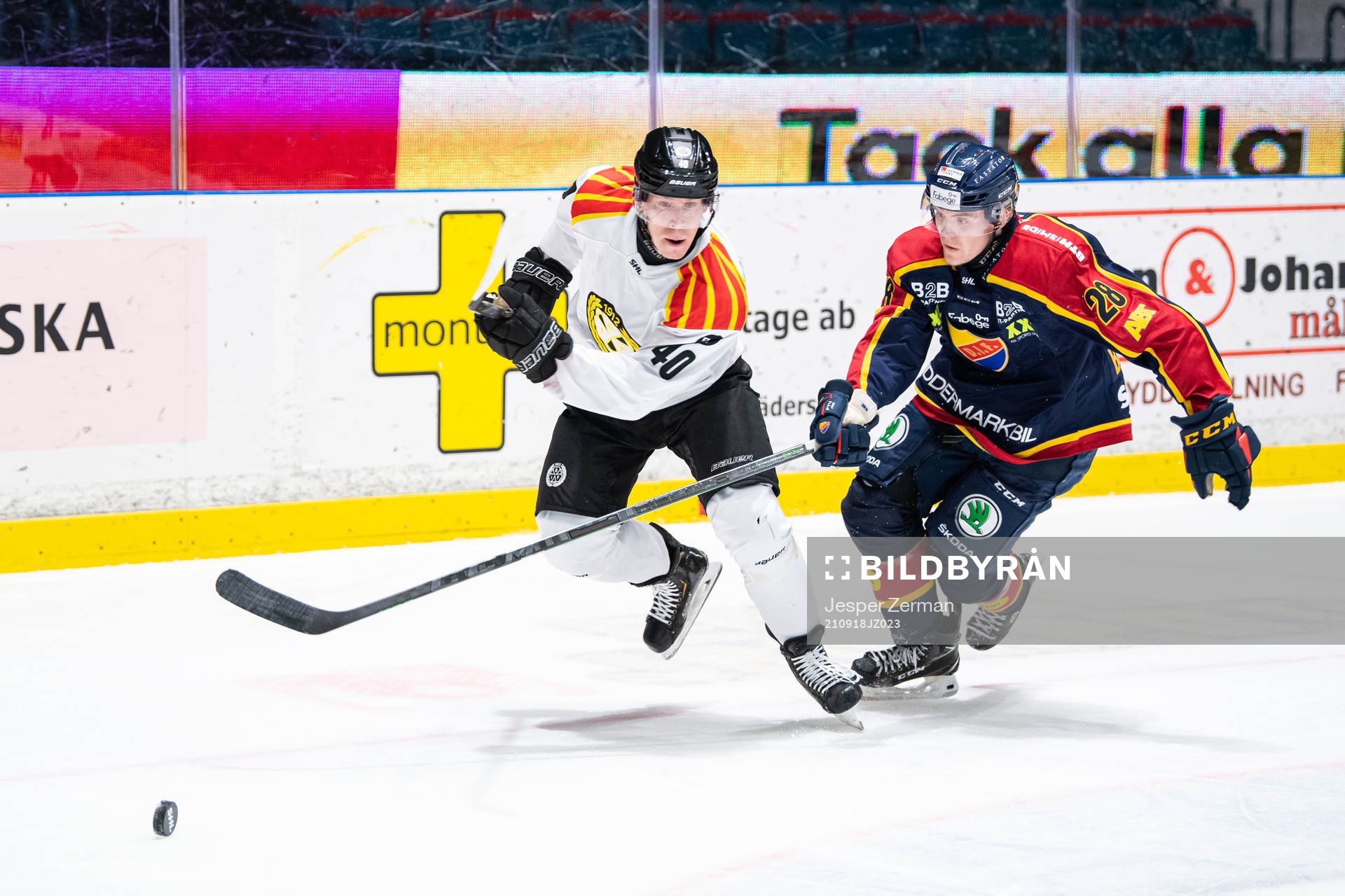Brynäs Tomi Sallinen och Djurgårdens Oscar Bjerselius