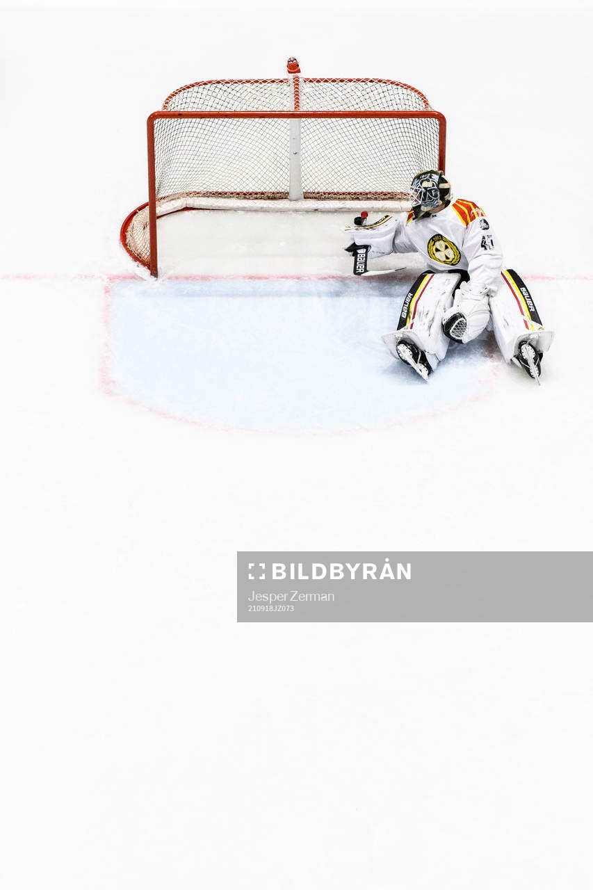 Brynäs målvakt Viktor Andrén deppar