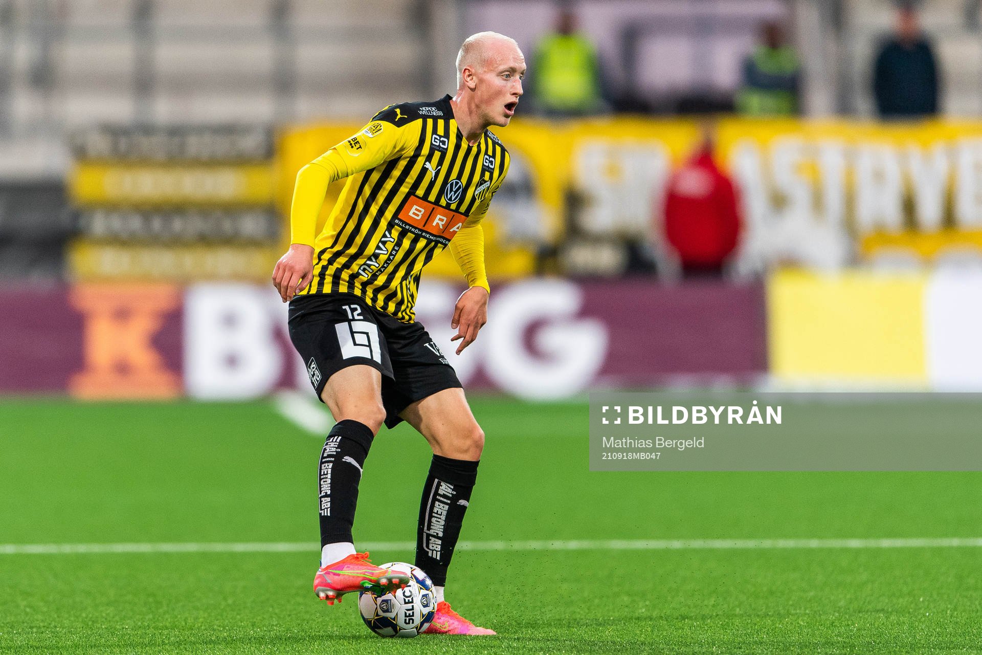 Häckens Valgeir Fridriksson under fotbollsmatchen i Allsvenskan mellan Häcken och Mjällby den 18 september 2021 i Göteborg. 