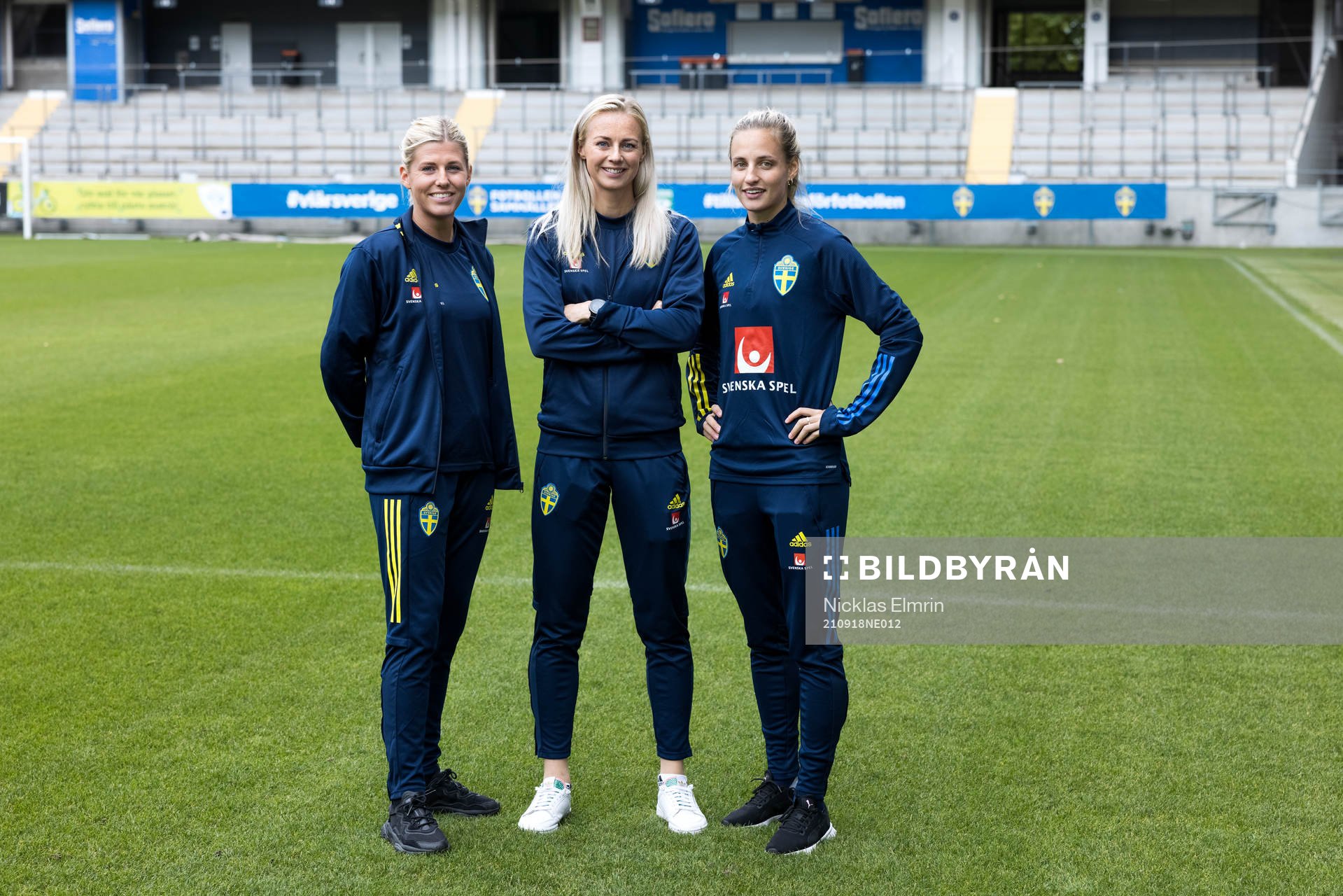 Sveriges Olivia Schough, Amanda Ilestedt och Nathalie