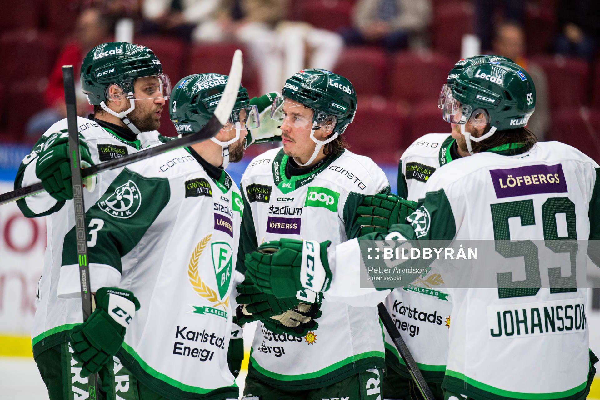 Färjestads spelare jublar