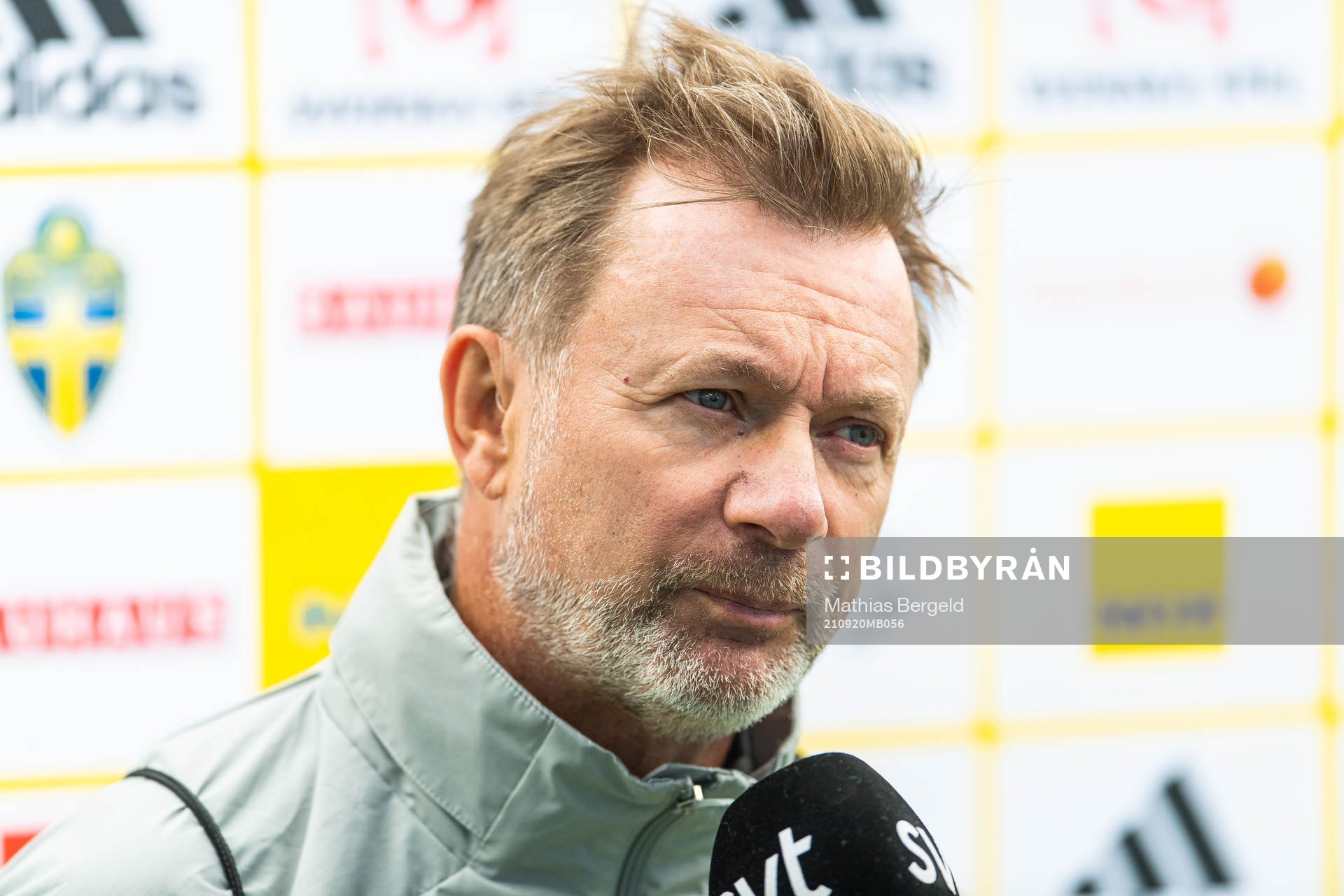 Peter Gerhardsson, head coach,  is interviewed