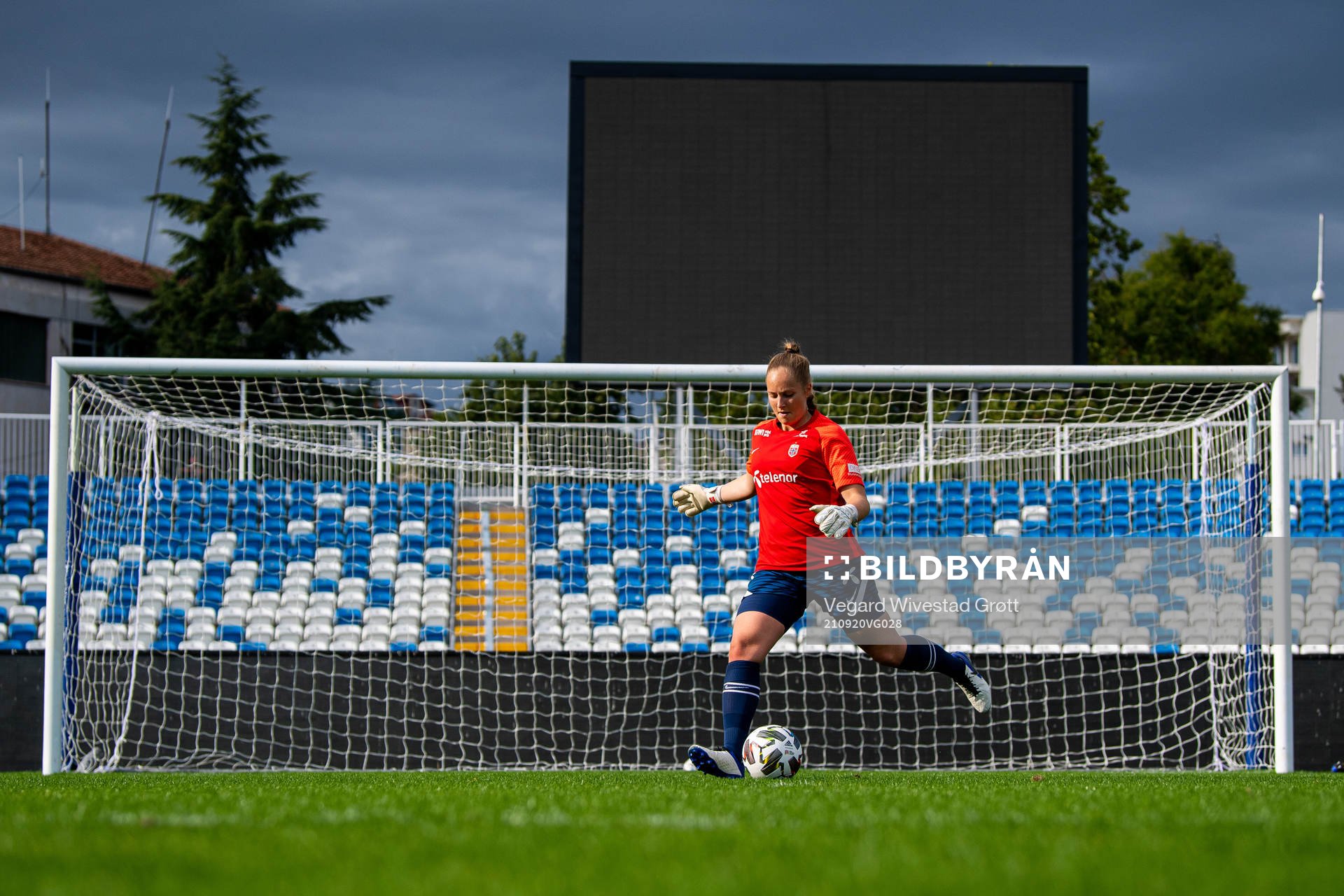 Goalkeeper Aurora Mikalsen of the Norwegian women's