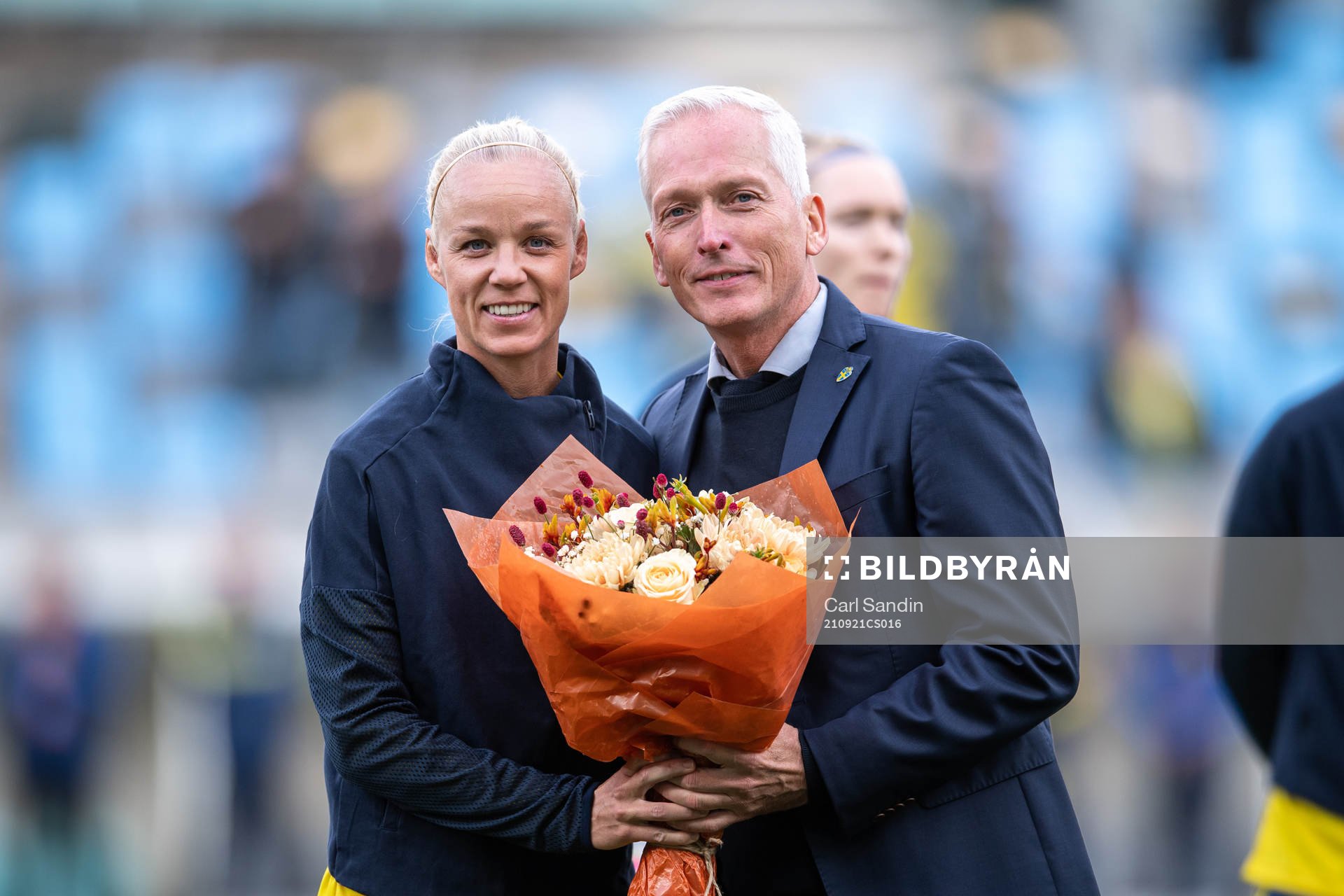 Caroline Seger and Håkan Sjöstrand, General secretary of