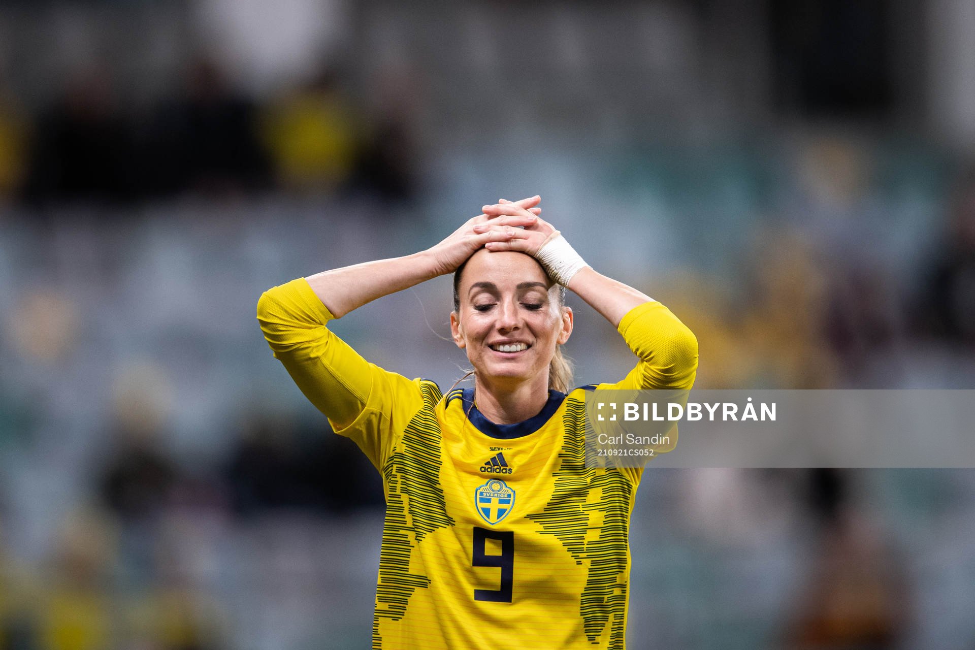 Kosovare Asllani of Sweden looks dejected