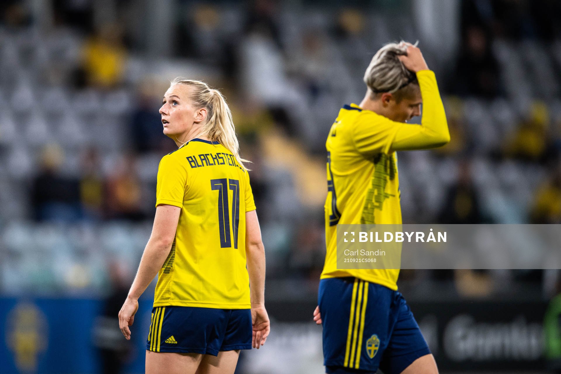 Stina Blackstenius and Lina Hurtig of Sweden