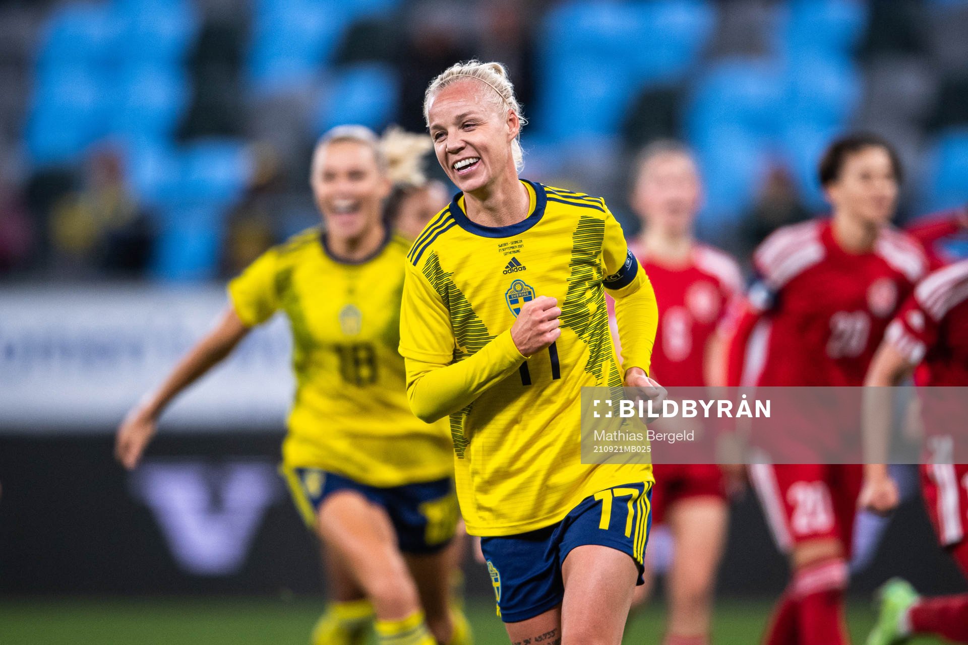 Caroline Seger of Sweden celebrates