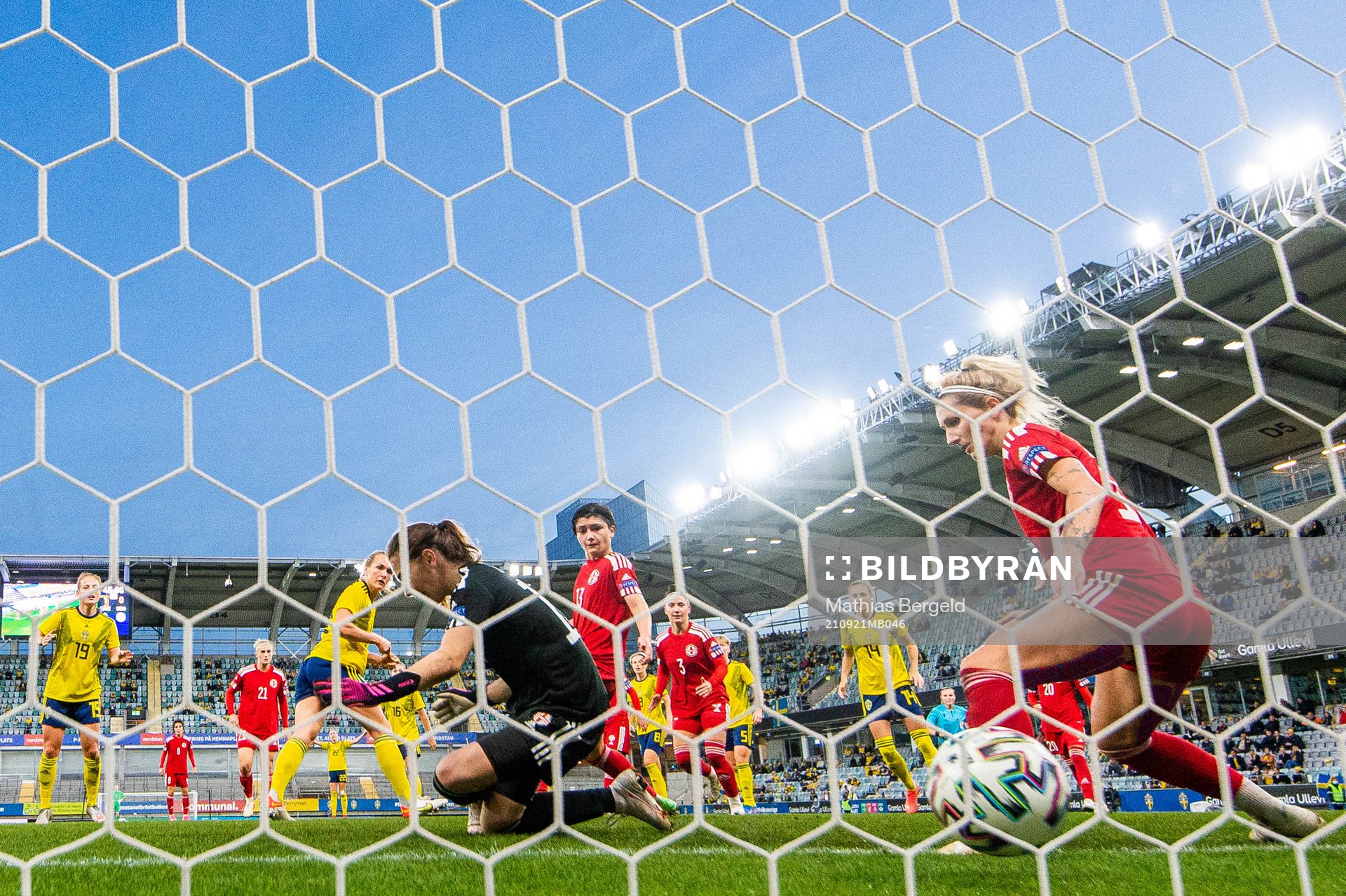 Magdalena Eriksson of Sweden scores 2-0 behind goalkeeper