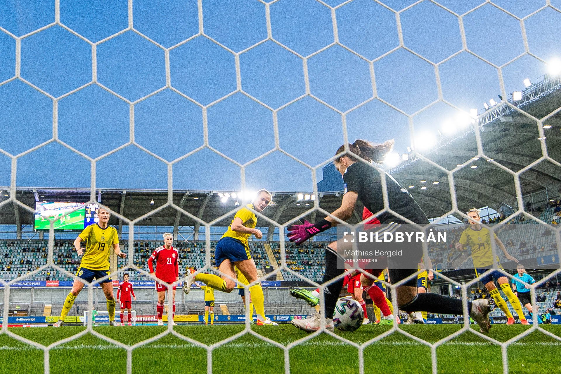 Magdalena Eriksson of Sweden scores 2-0 behind goalkeeper
