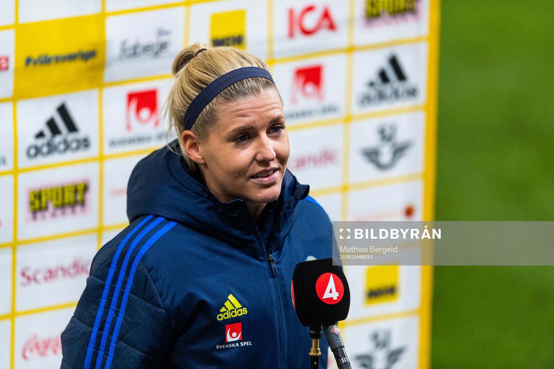 Olivia Schough of Sweden is interviewed