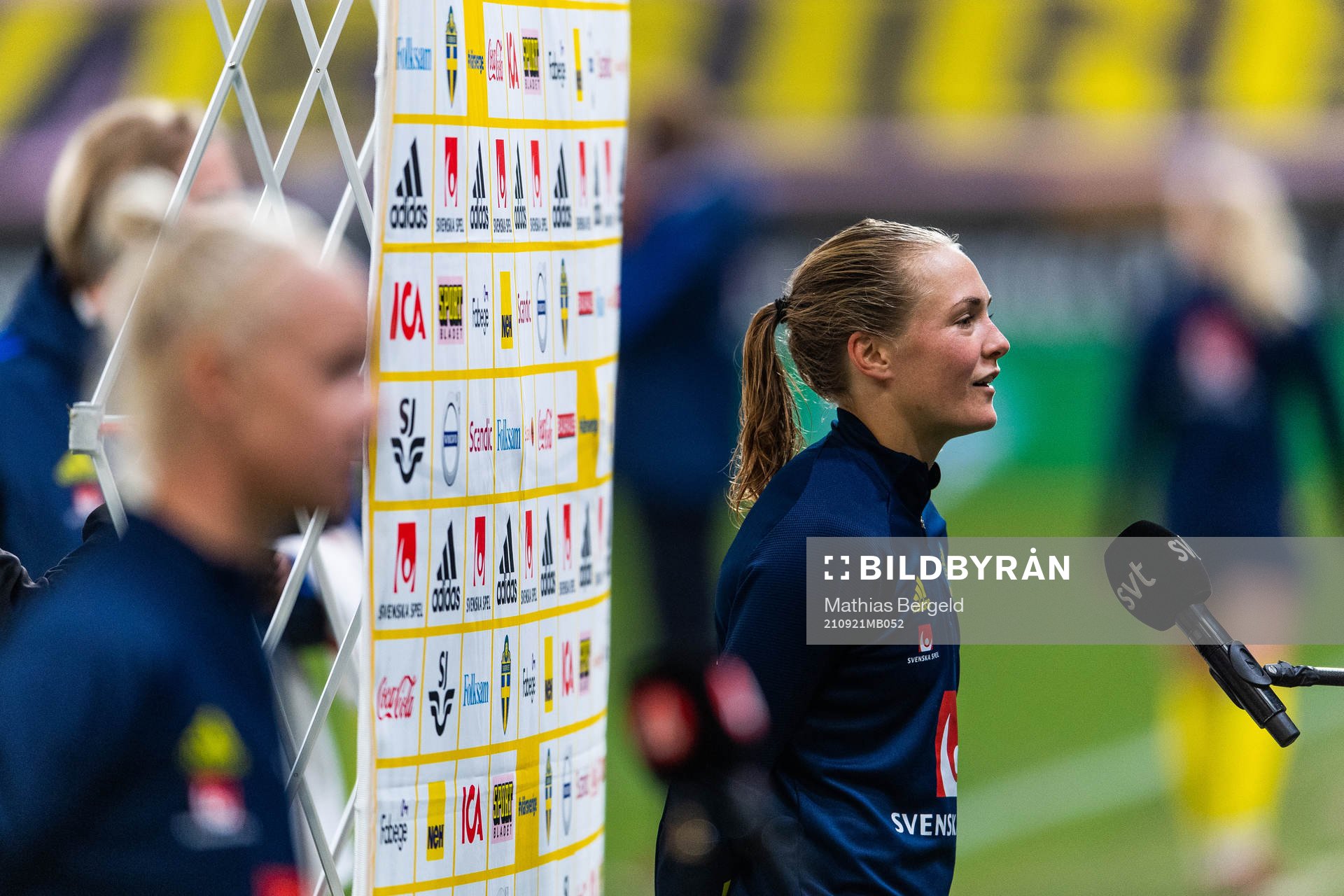 Magdalena Eriksson of Sweden is interviewed