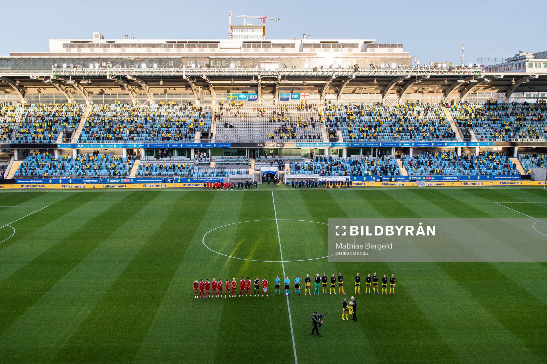 Kosovare Asllani of Sweden is acknowledged for playing her