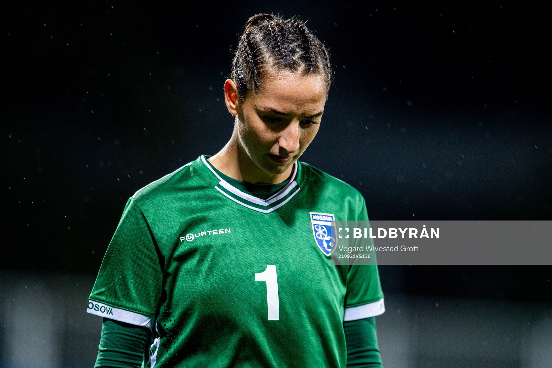Goalkeeper Florentina Kolgeci of Kosovo