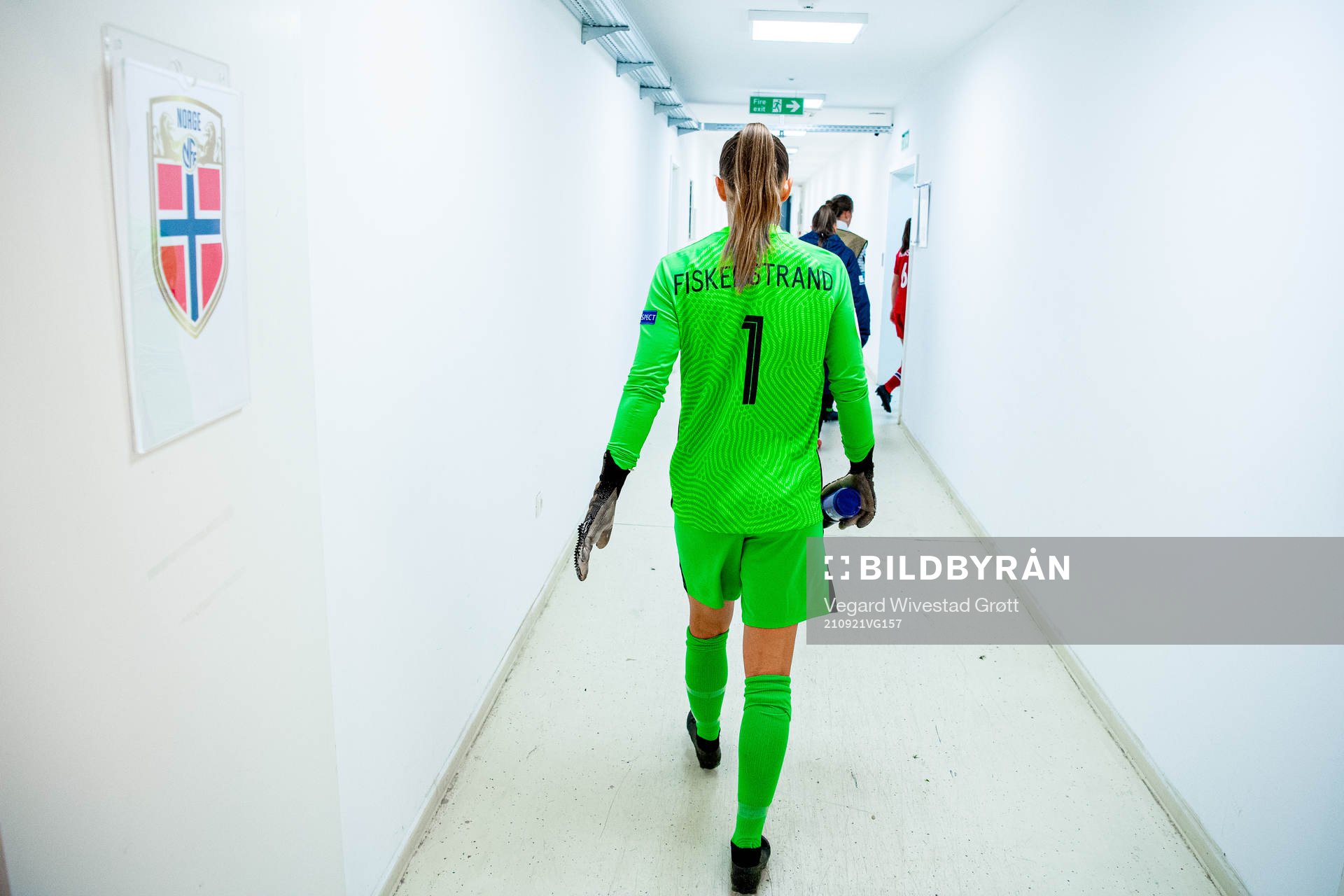 Goalkeeper Cecilie Fiskerstrand of Norway at half-time