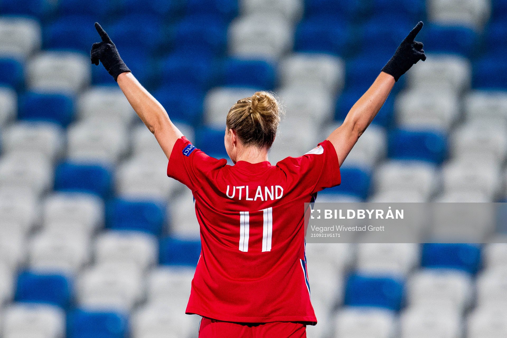 Lisa-Marie Karlseng Utland of Norway celebrates scoring 0-3