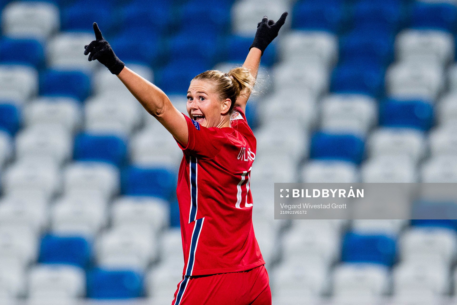Lisa-Marie Karlseng Utland of Norway celebrates scoring 0-3
