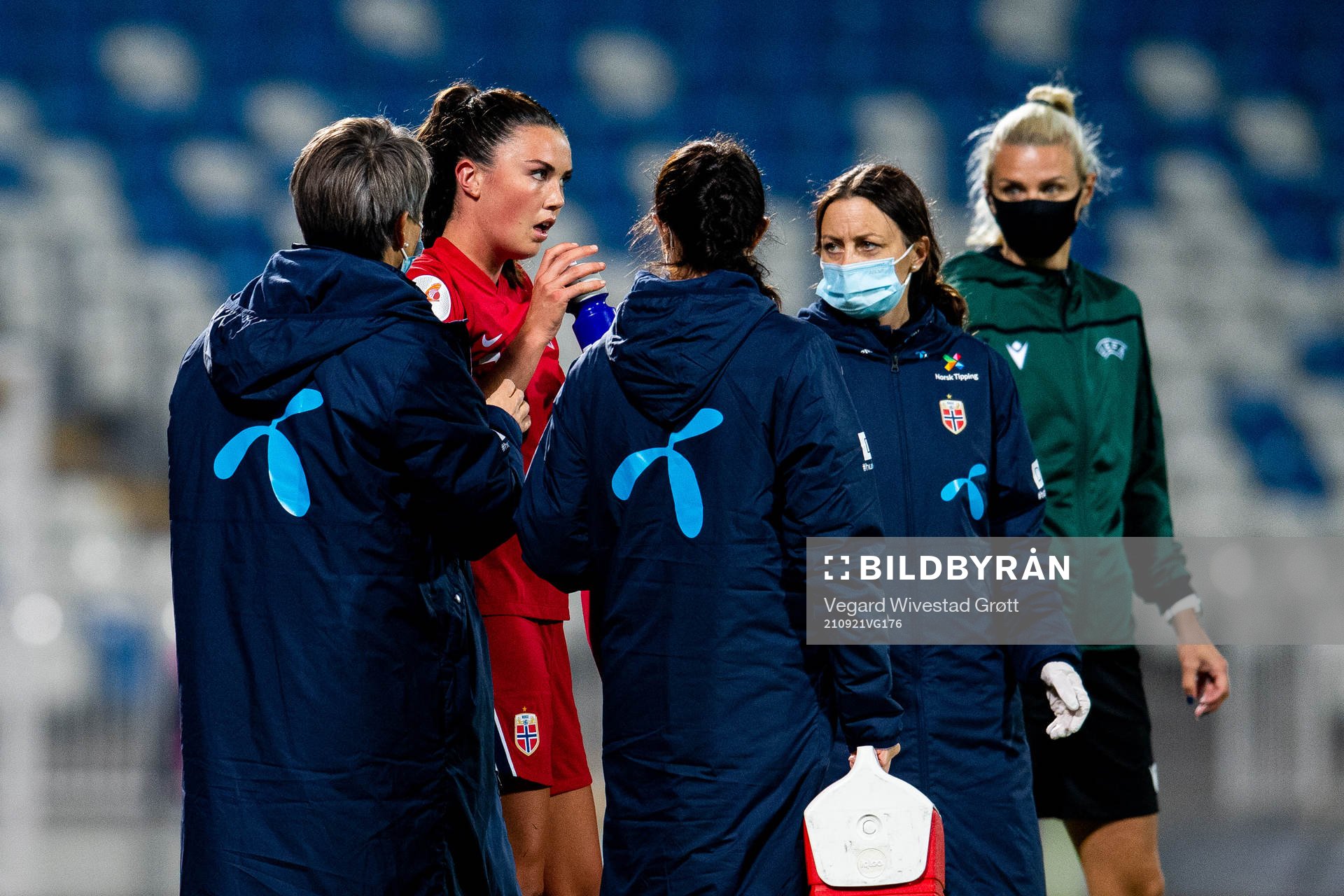 Ingrid Syrstad Engen of Norway with an injury