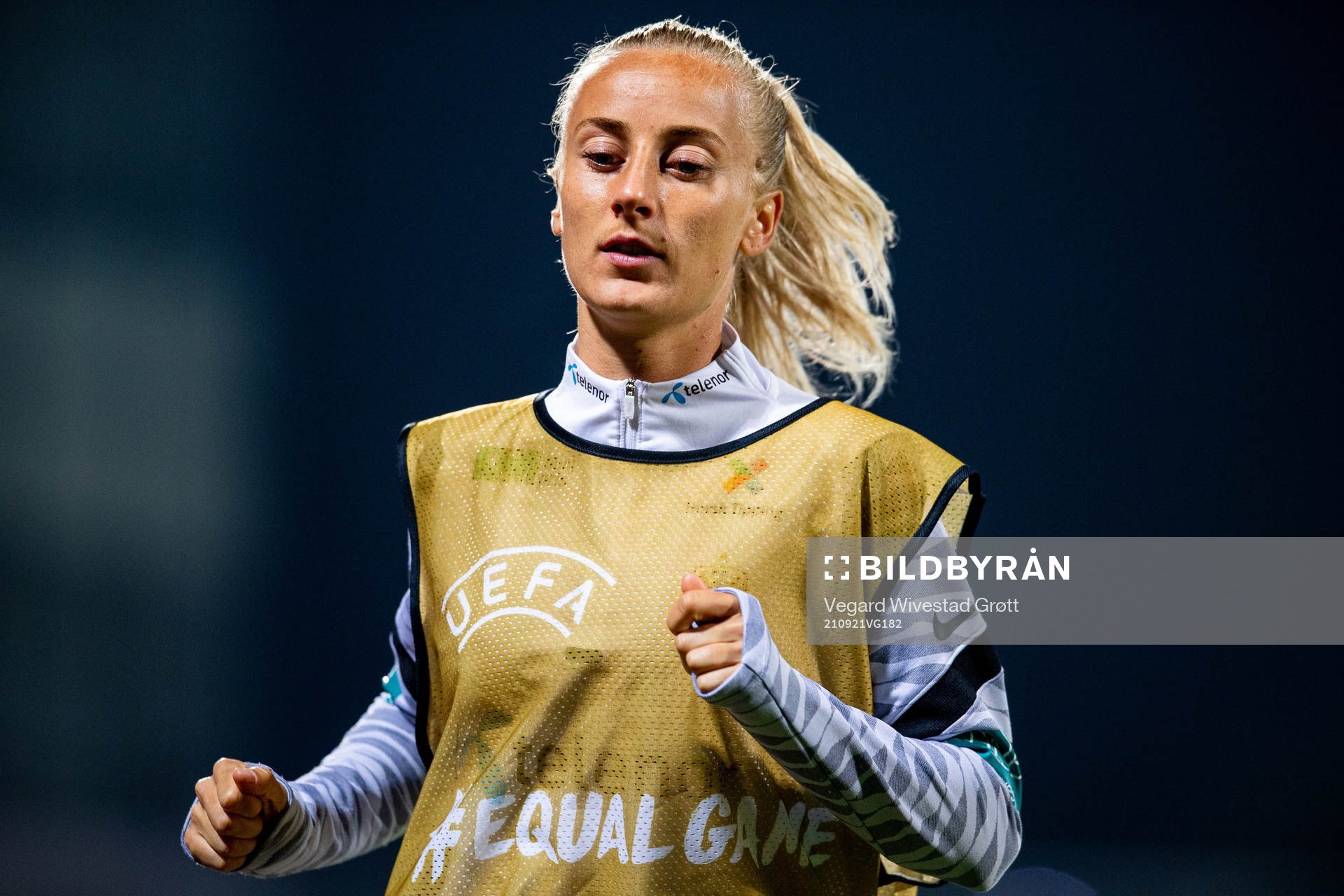 Anja Sønstevold of Norway warms up