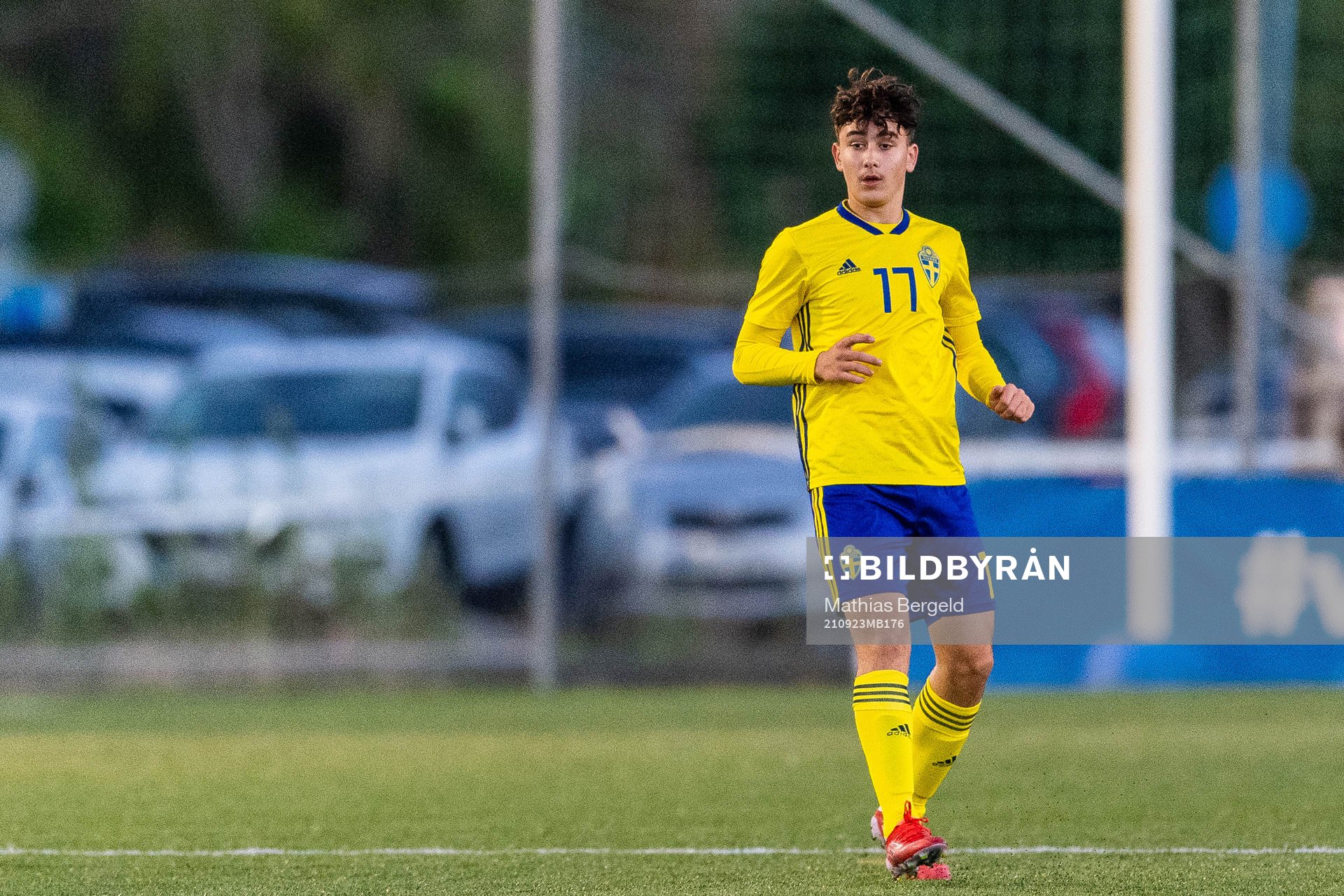 Sveriges Simeon Jovanovski under träningslandskampen i fotboll mellan Sverige och Norge den 23 september 2021 i Skärhamn. 