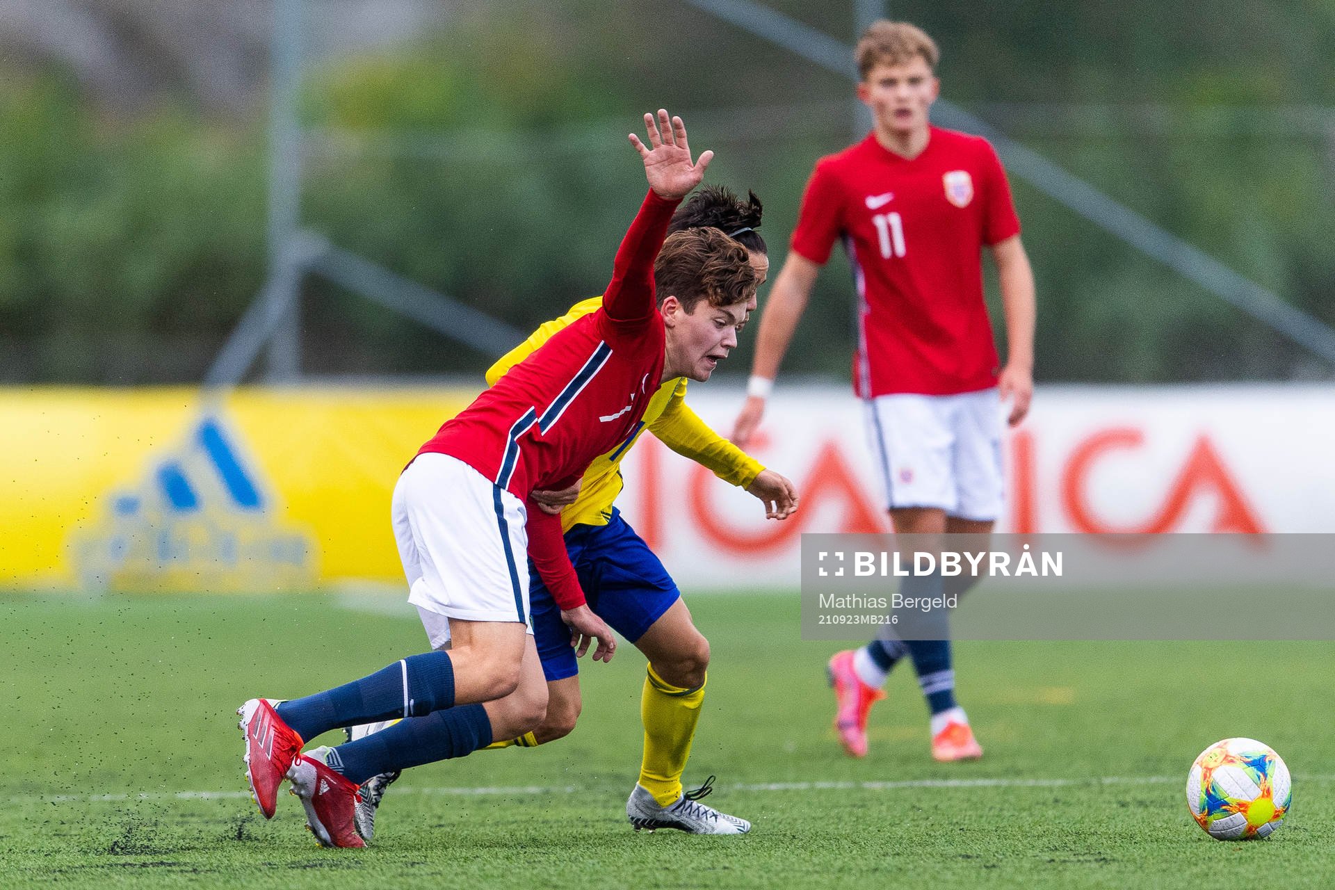 Norges Sverre Halseth Nypan under träningslandskampen i fotboll mellan Sverige och Norge den 23 september 2021 i Skärhamn. 