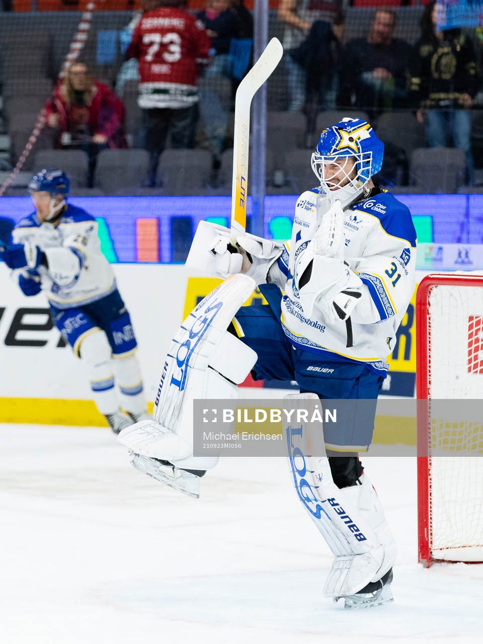 Leksands målvakt Kasimir Kaskisuo jublar