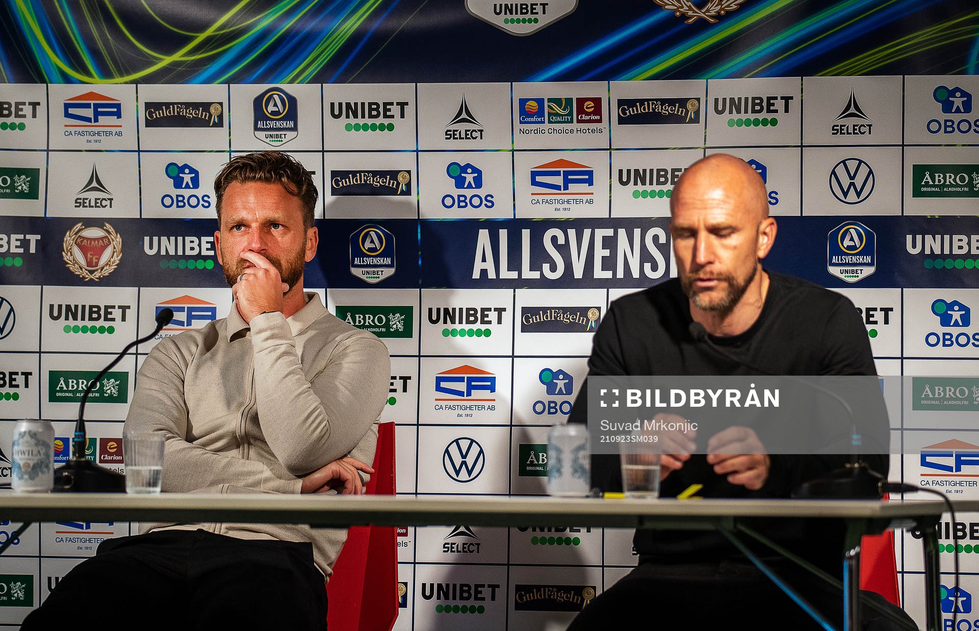 s tränare Bartosz Grzelak och Kalmars tränare Henrik