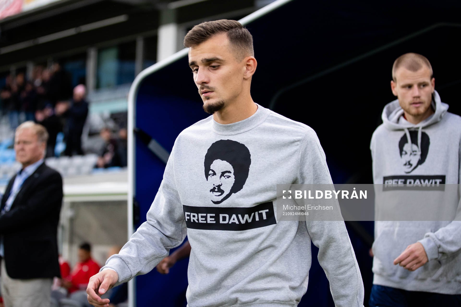 Örgrytes Ajdin Zeljkovic innan fotbollsmatchen i