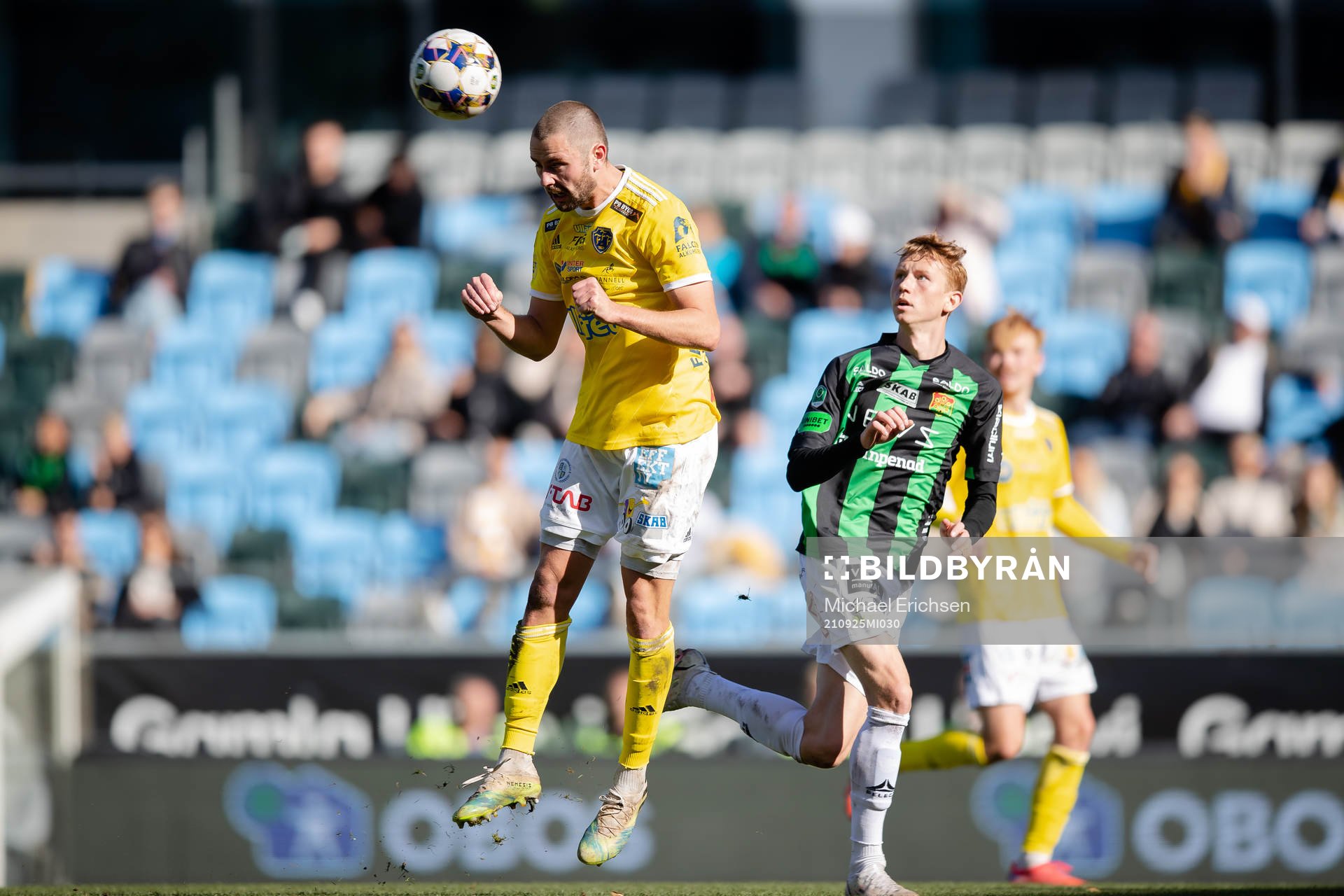 Falkenbergs Axel Norén under fotbollsmatchen i Superettan mellan GAIS och Falkenberg den 25 september 2021 i Göteborg. 