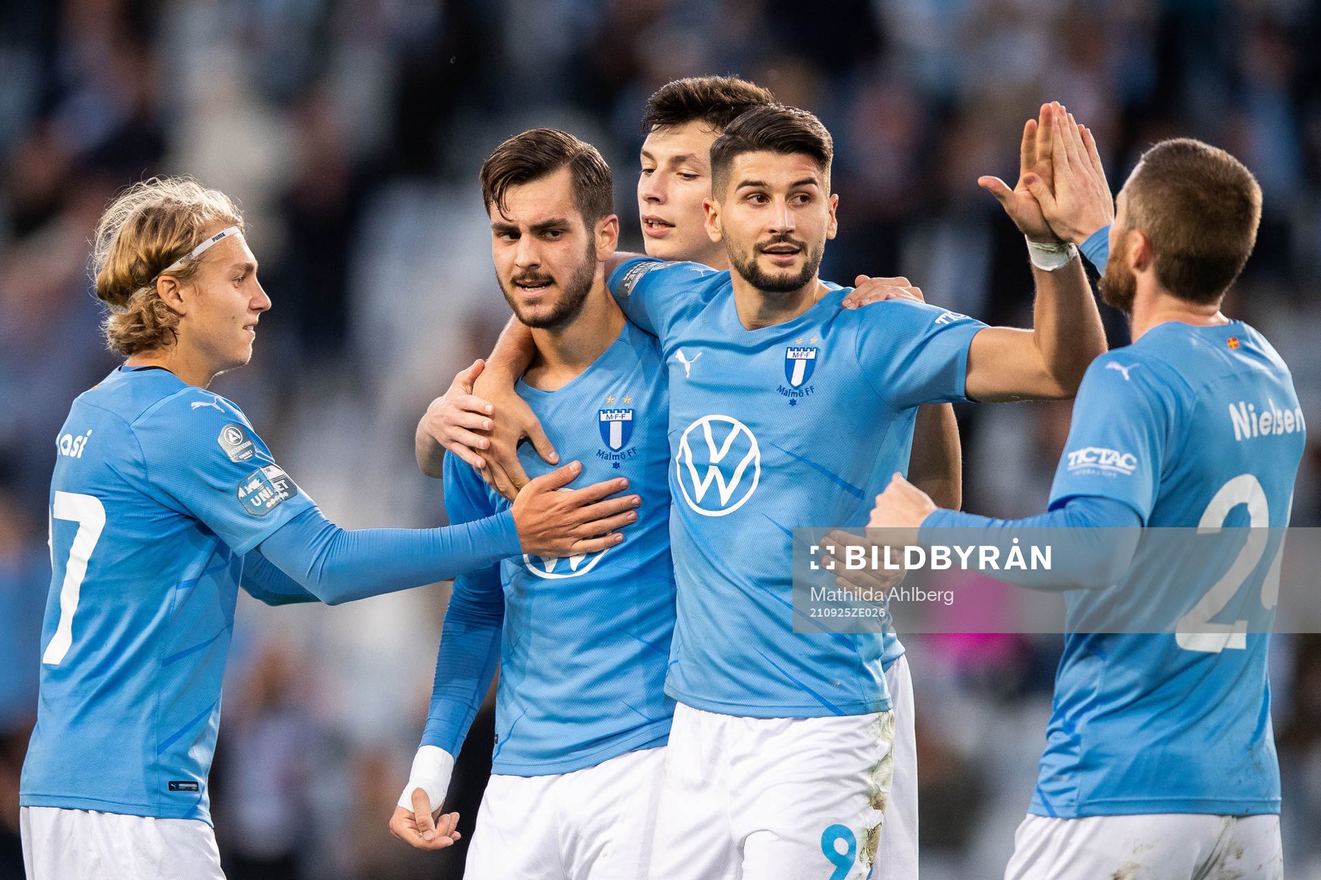 Malmö FFs Sebastian Nanasi, Adi Nalic, Antonio Colak och